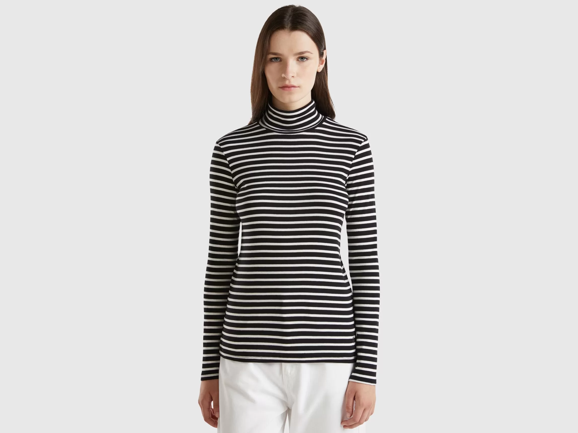 United Colors of Benetton Striped turtleneck t-shirt