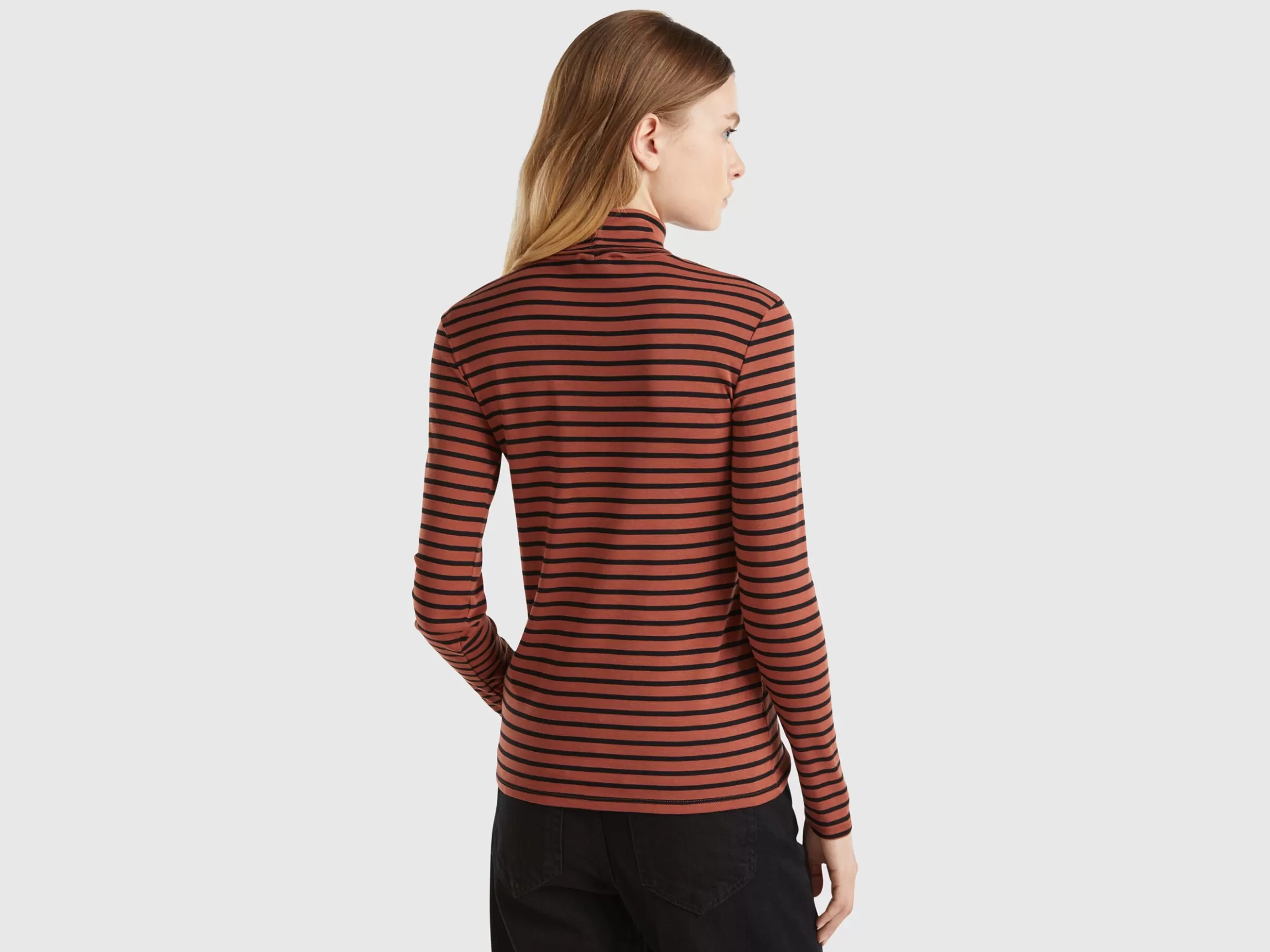 United Colors of Benetton Striped turtleneck t-shirt