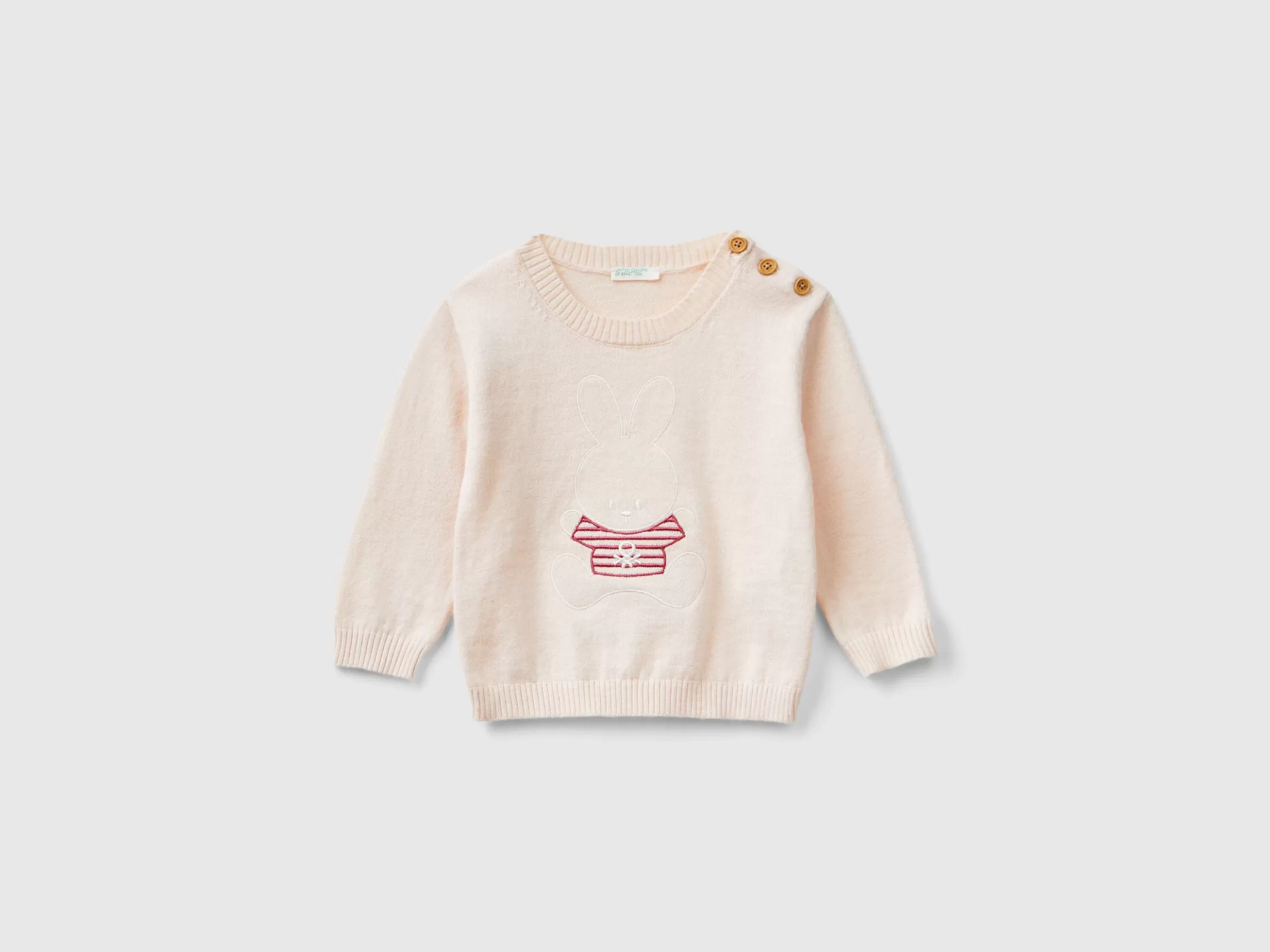 United Colors of Benetton Sweater in wool blend with embroidery