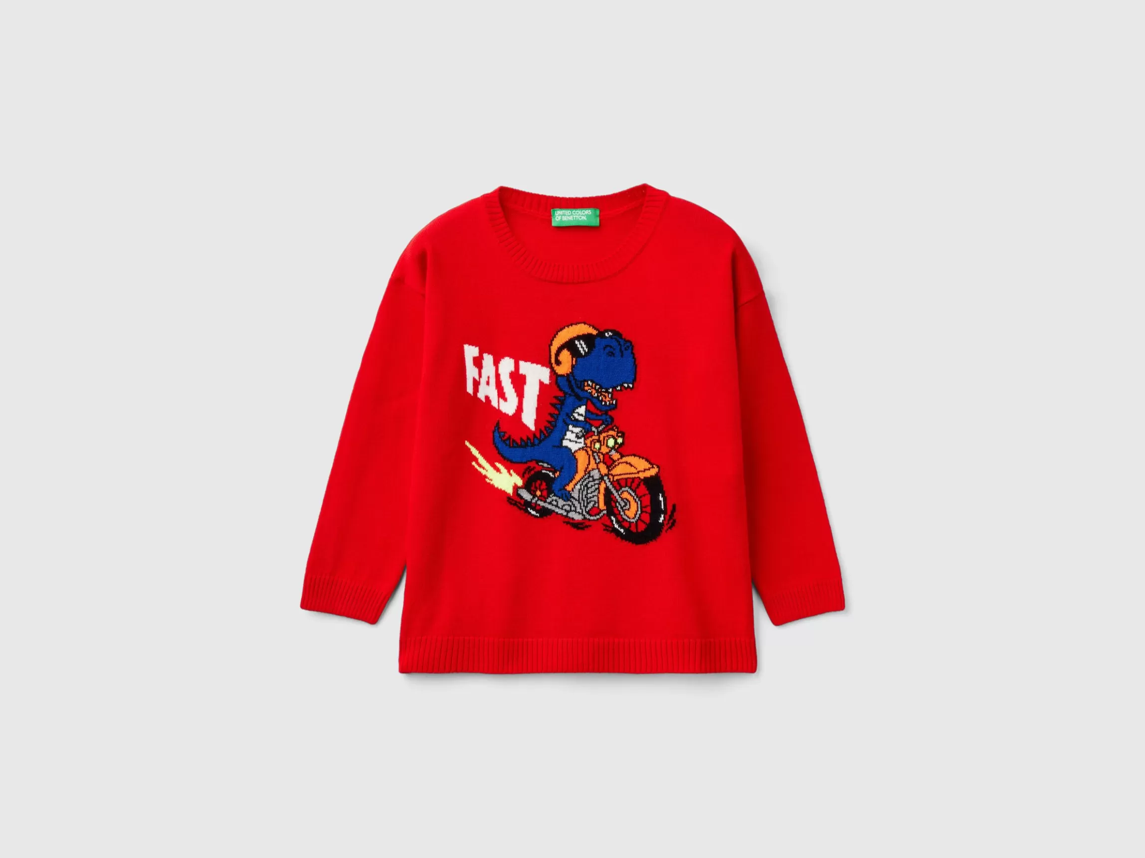 United Colors of Benetton Sweater with dinosaur inlay