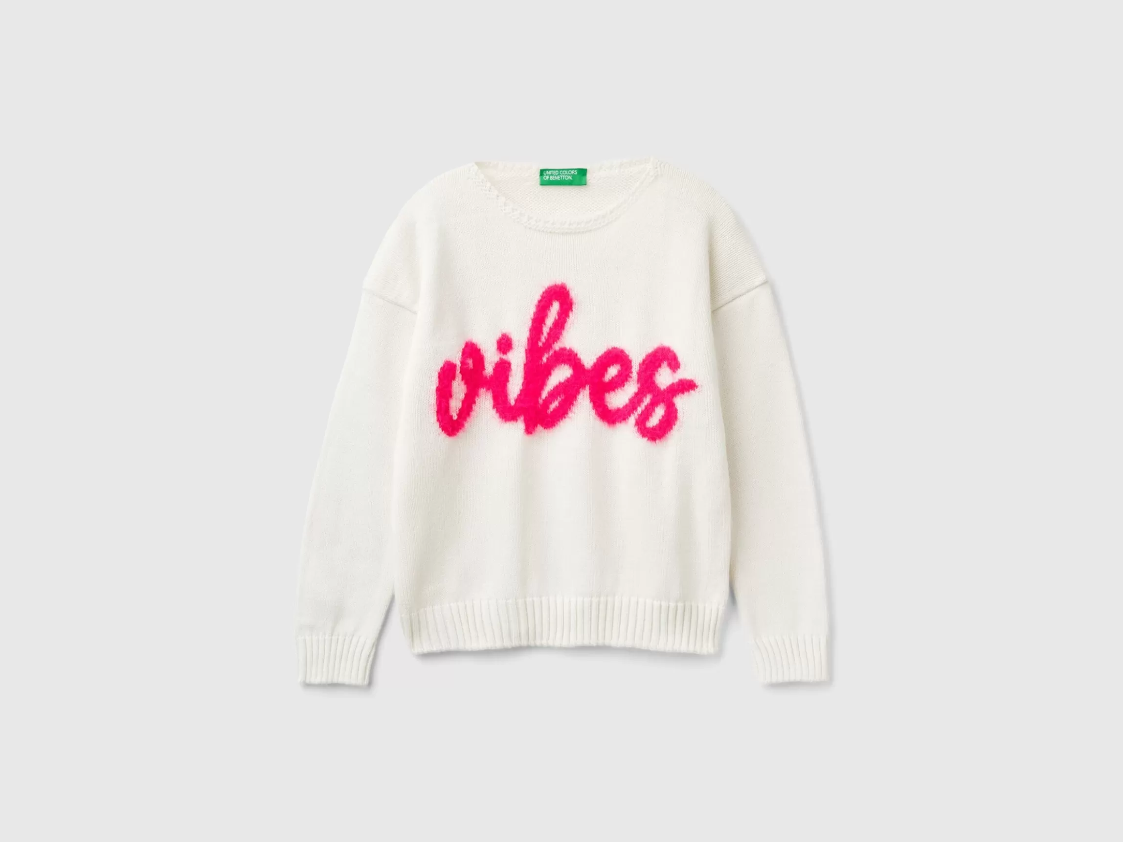 United Colors of Benetton Sweater with fur graphic
