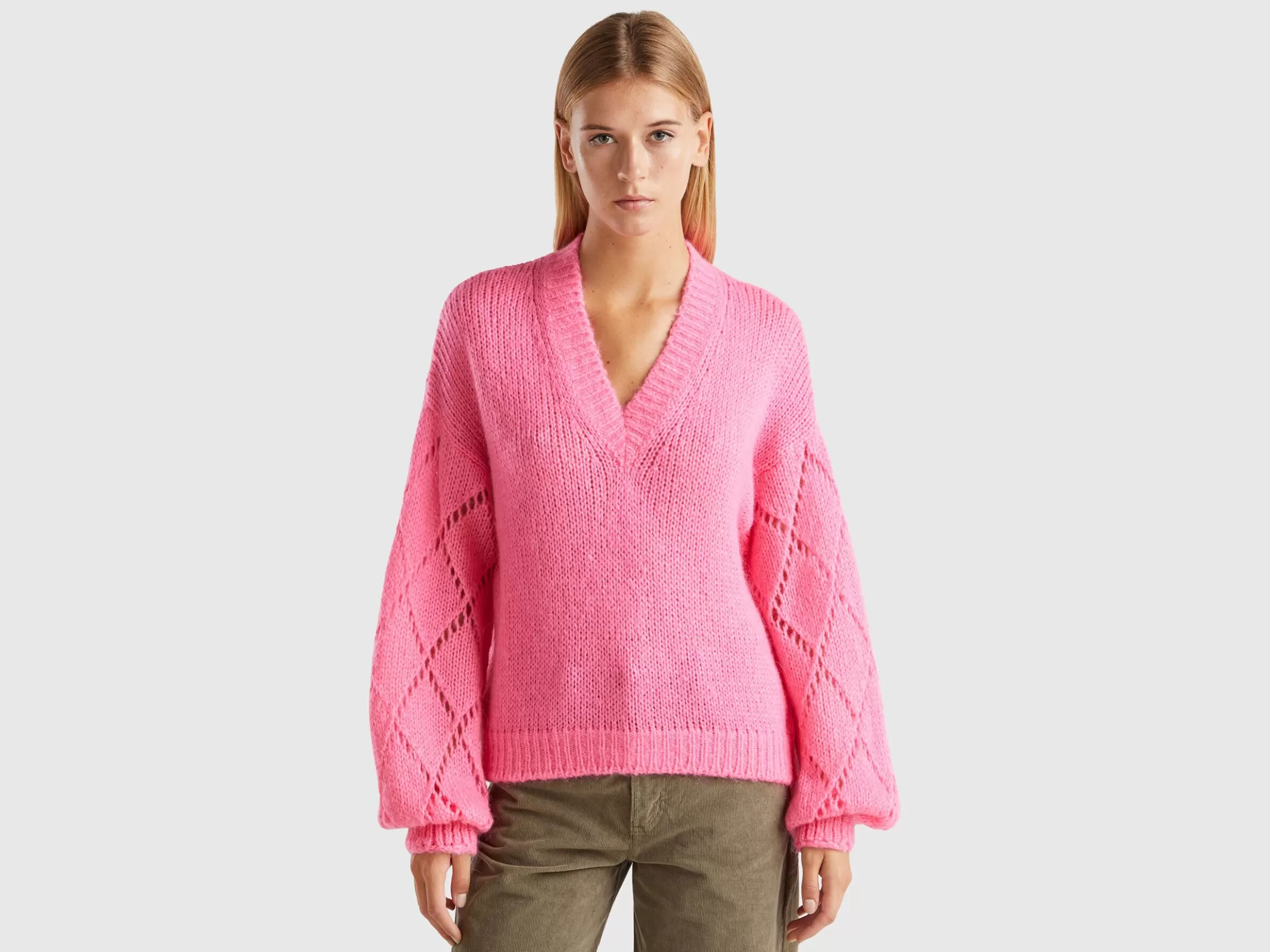 United Colors of Benetton Sweater with perforated sleeve