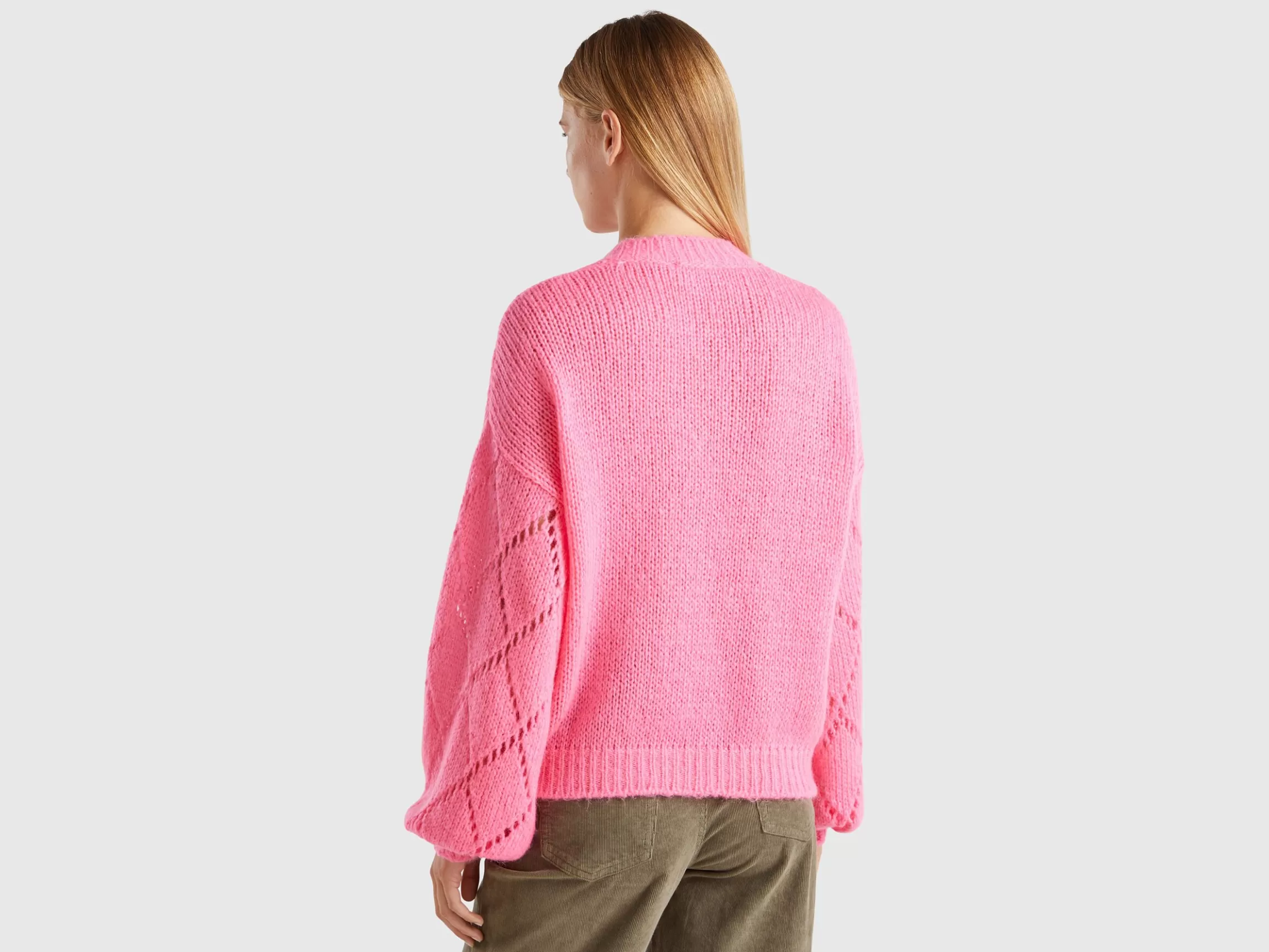 United Colors of Benetton Sweater with perforated sleeve