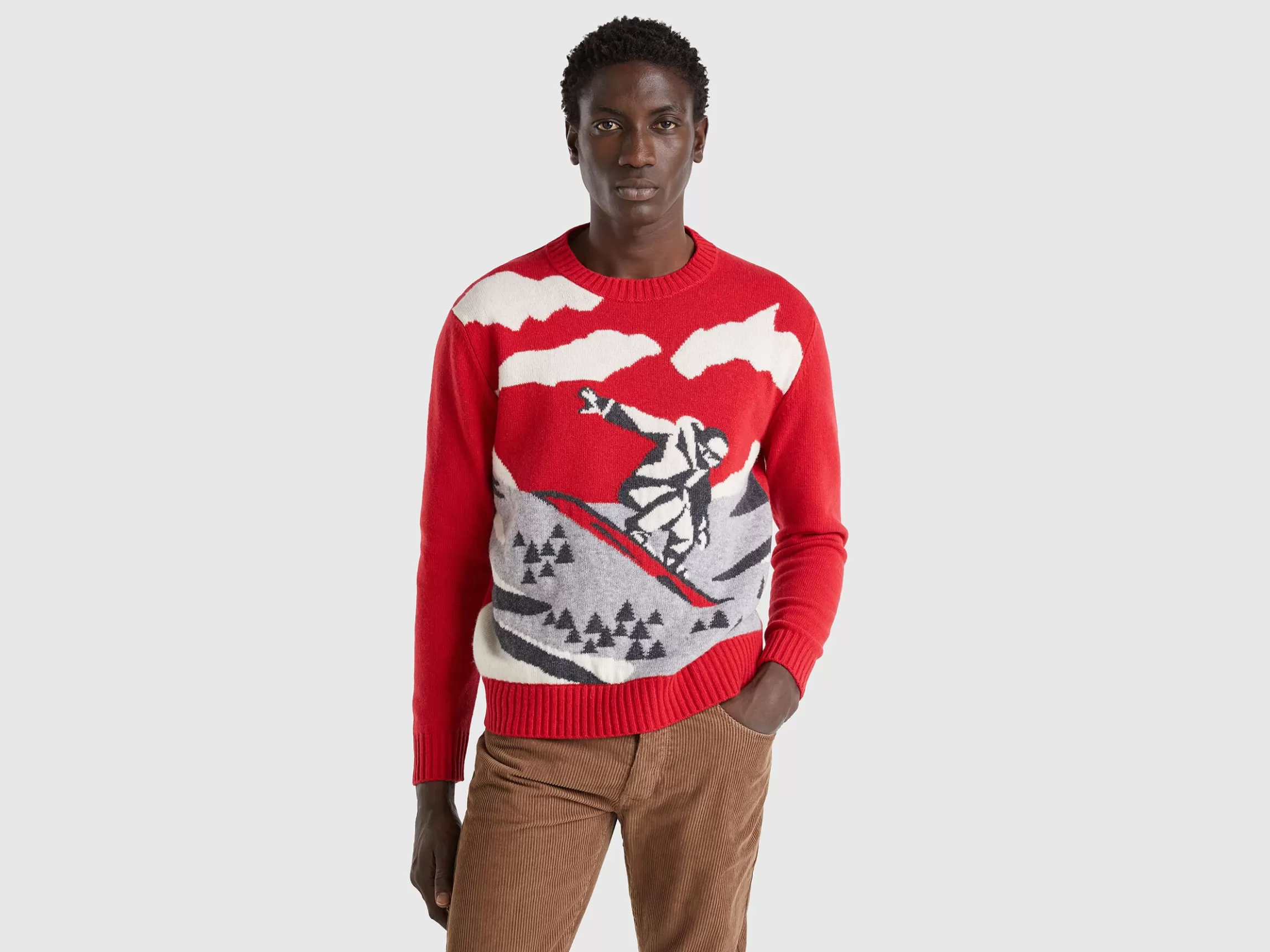 United Colors of Benetton Sweater with ski graphic