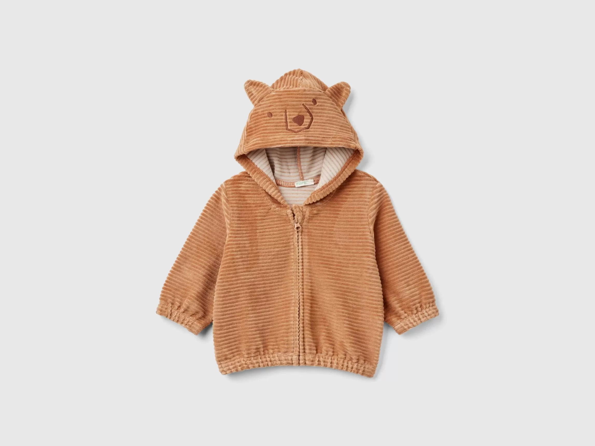 United Colors of Benetton Sweatshirt in chenille with hood