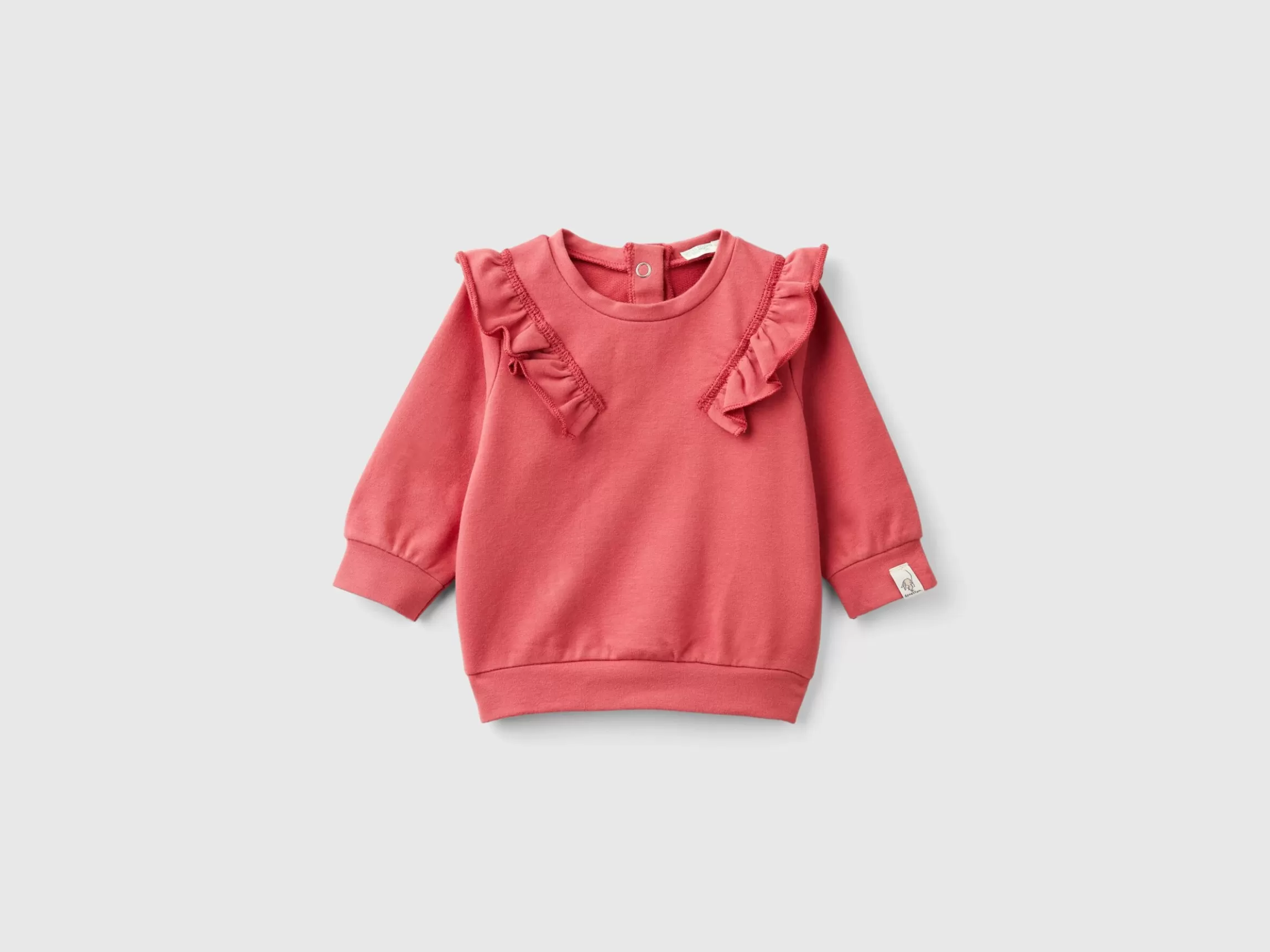 United Colors of Benetton Sweatshirt with rouches in stretch organic cotton