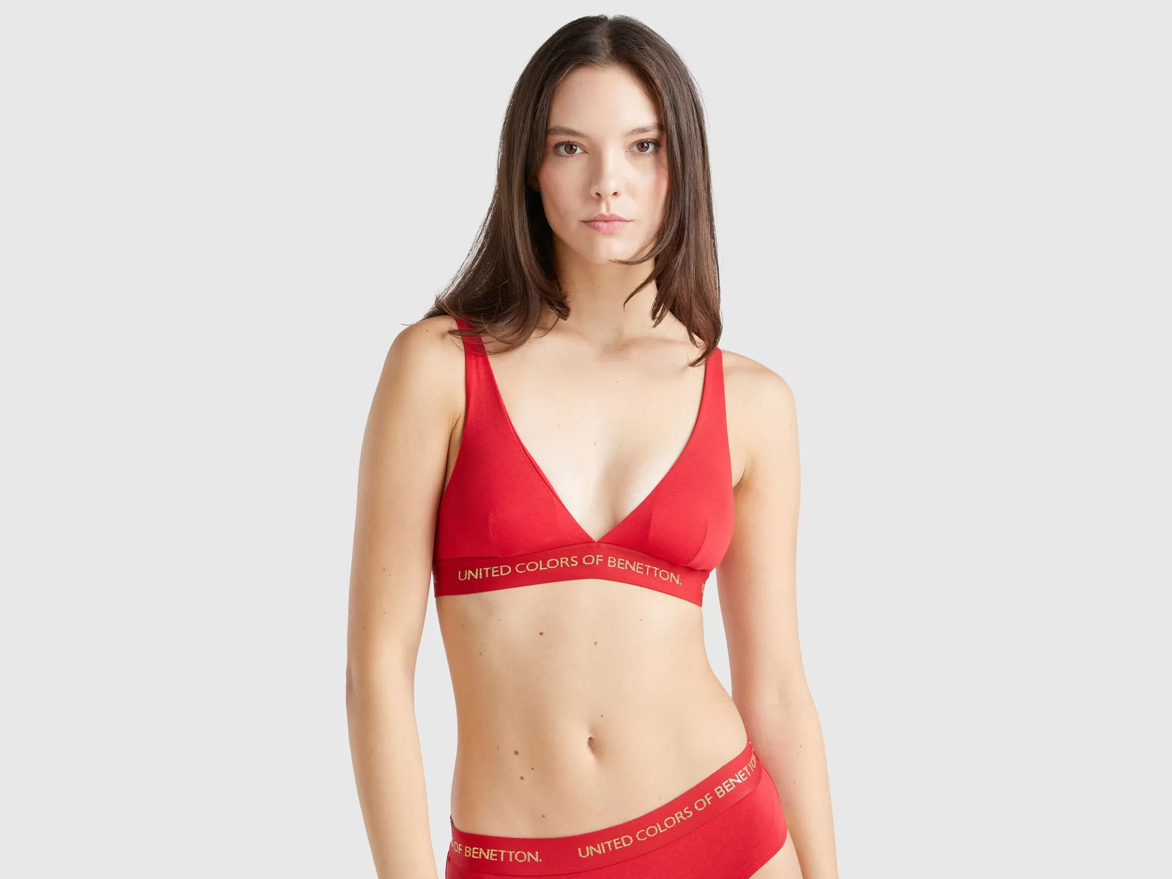 United Colors of Benetton Triangle bra in stretch cotton