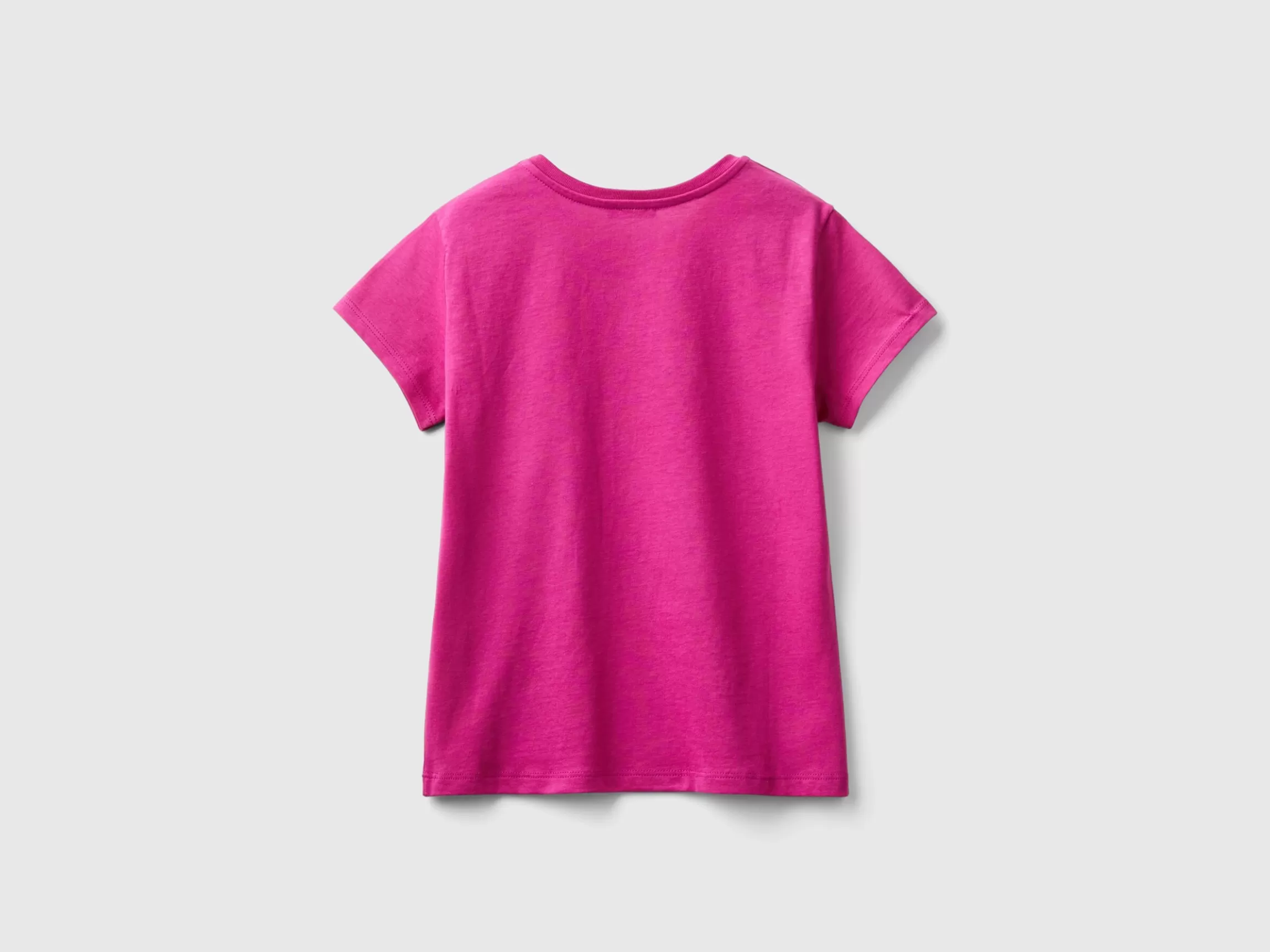 United Colors of Benetton T-shirt with glittery logo in organic cotton