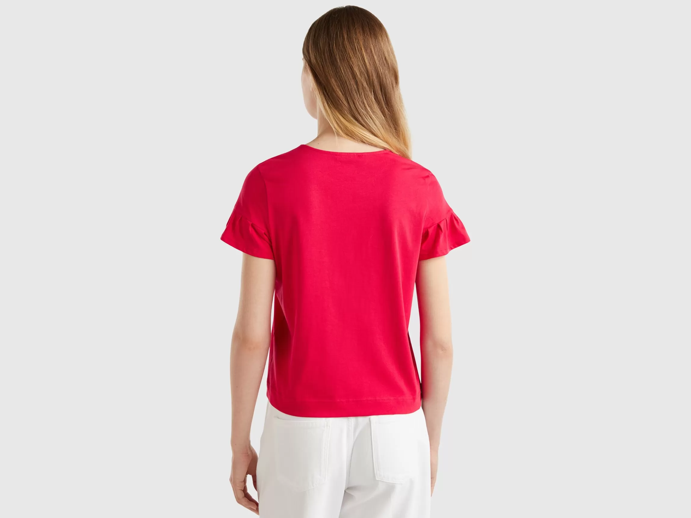 United Colors of Benetton T-shirt with ruffled sleeves