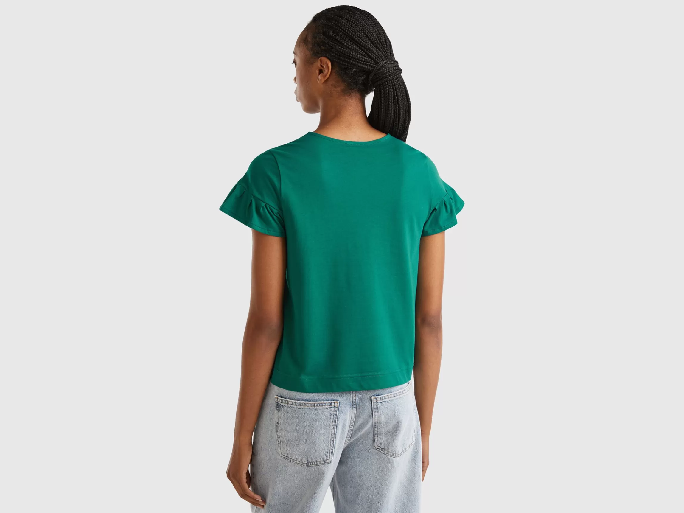 United Colors of Benetton T-shirt with ruffled sleeves