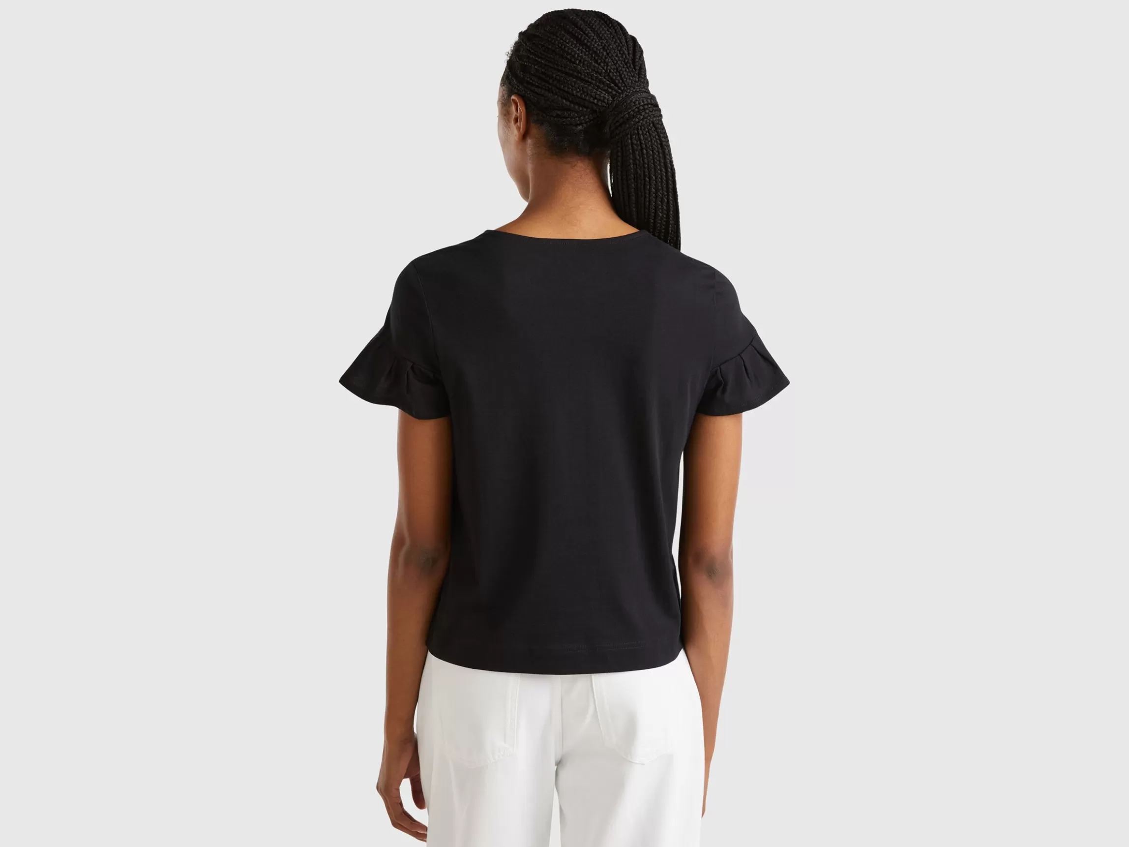 United Colors of Benetton T-shirt with ruffled sleeves