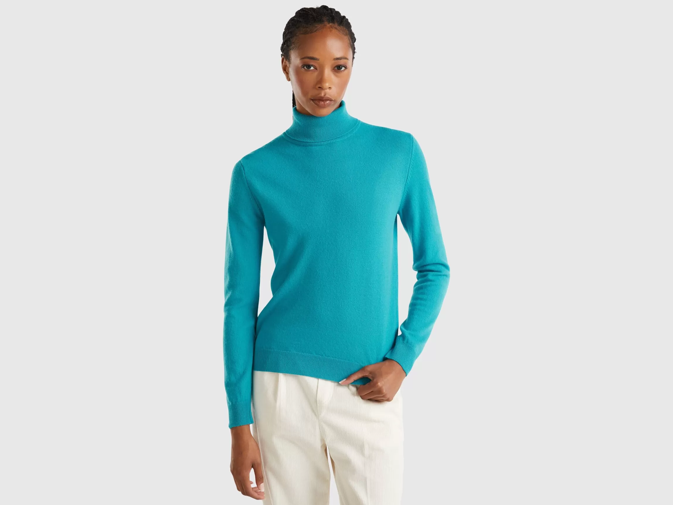 United Colors of Benetton turtleneck sweater in pure Merino wool