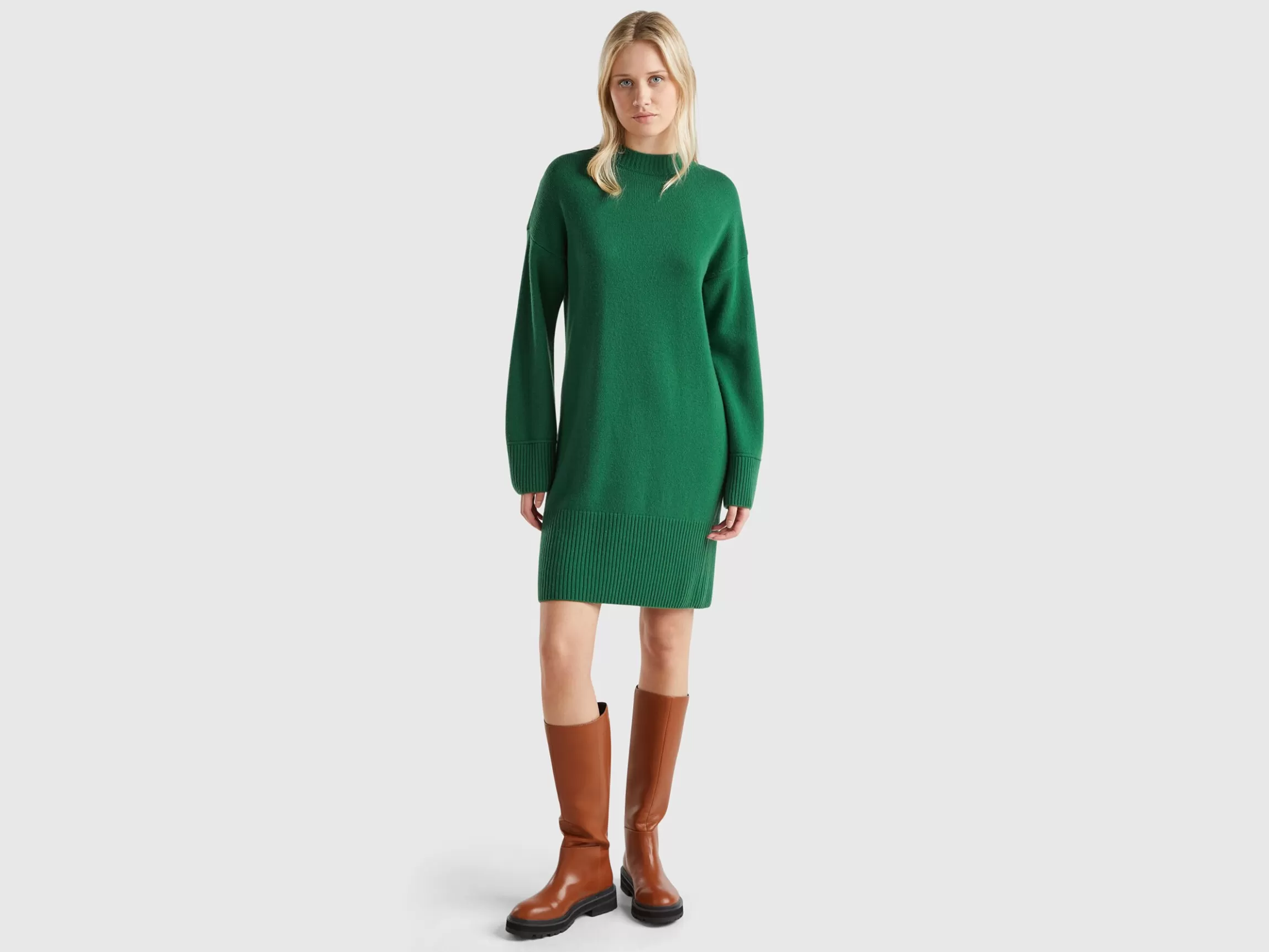 United Colors of Benetton Turtleneck dress in wool blend