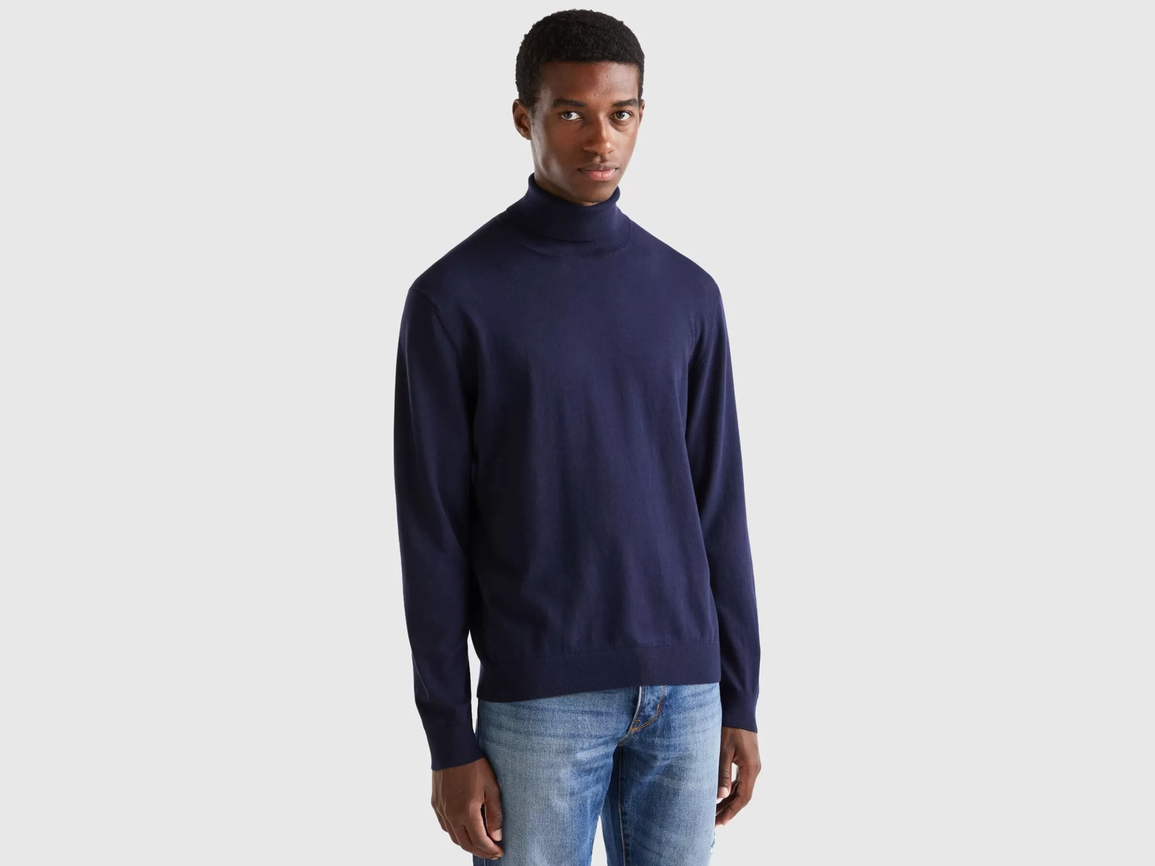 United Colors of Benetton Turtleneck in lightweight cotton blend