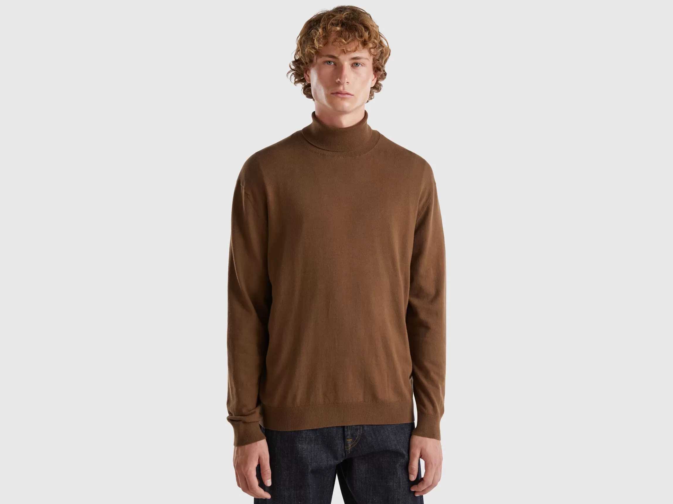 United Colors of Benetton Turtleneck in lightweight cotton blend