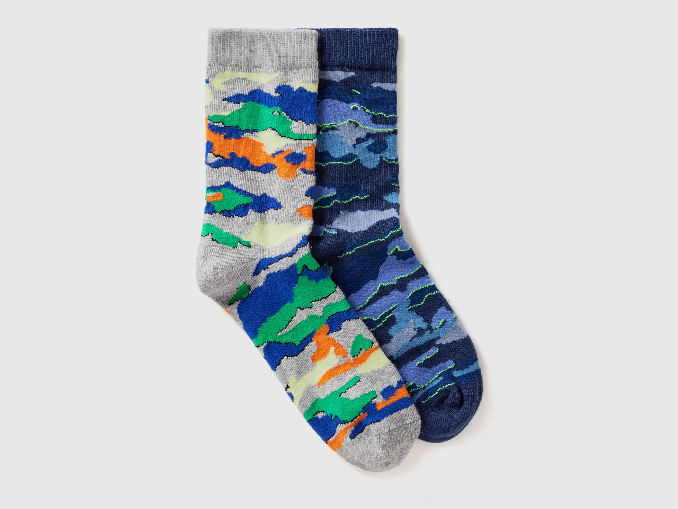 United Colors of Benetton Two pairs of camouflage socks