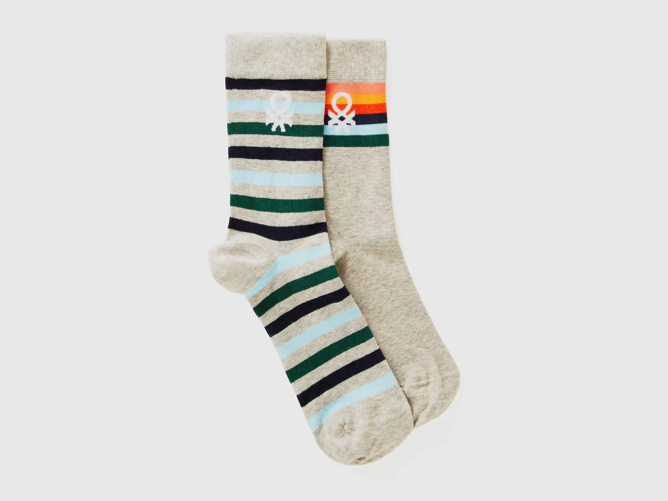 United Colors of Benetton Two pairs of long socks with logos