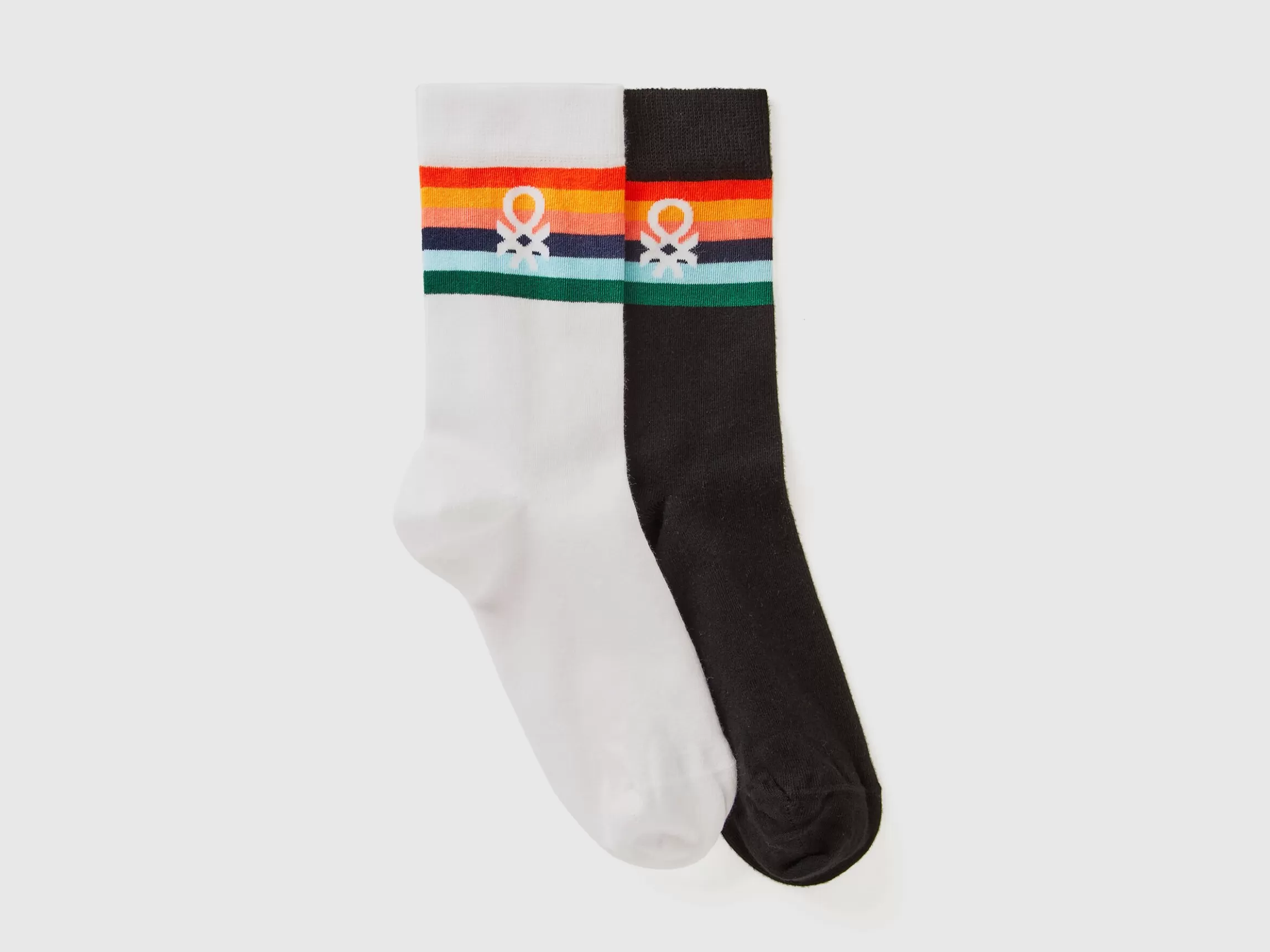 United Colors of Benetton Two pairs of long socks with logos