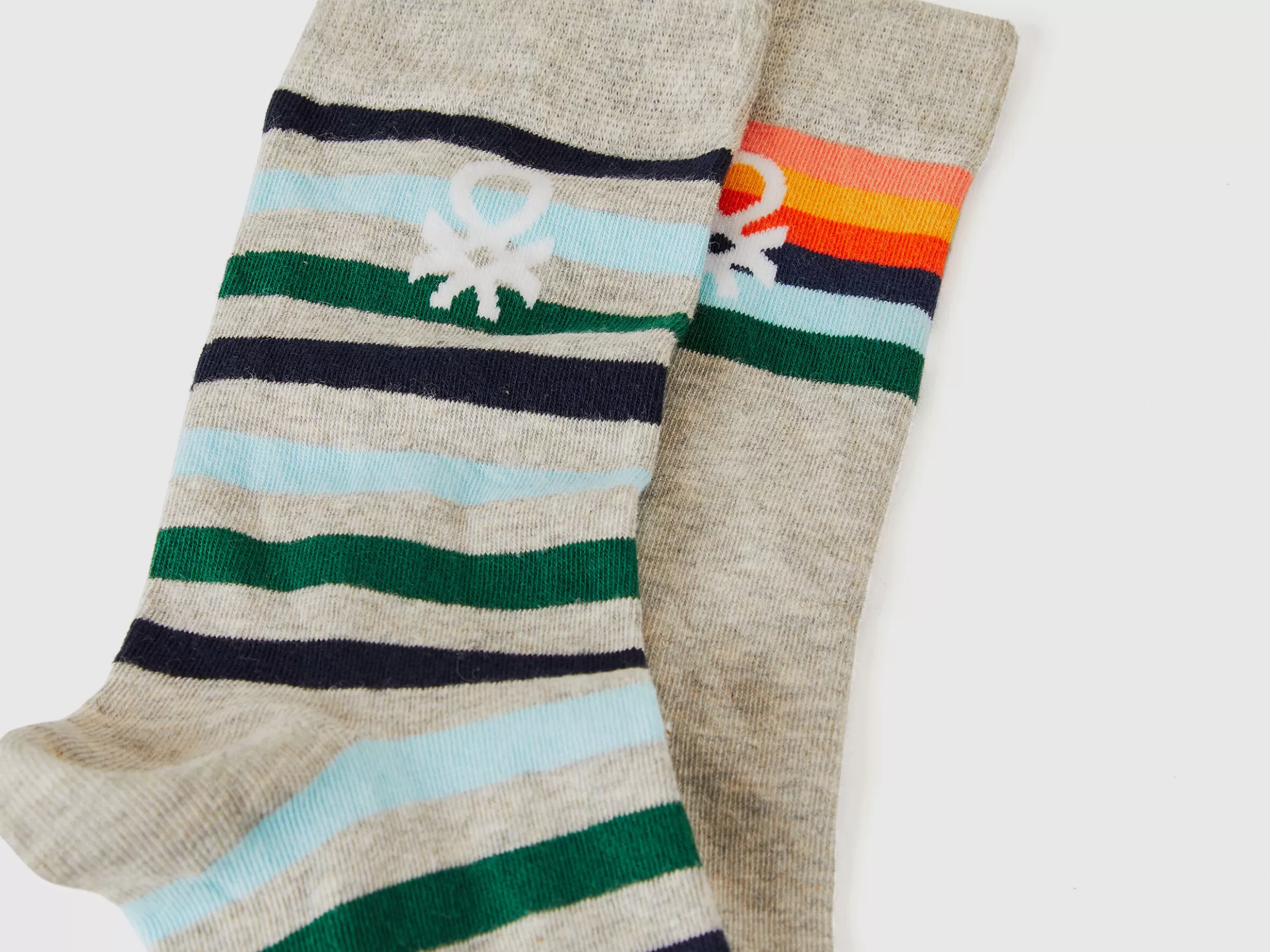 United Colors of Benetton Two pairs of long socks with logos