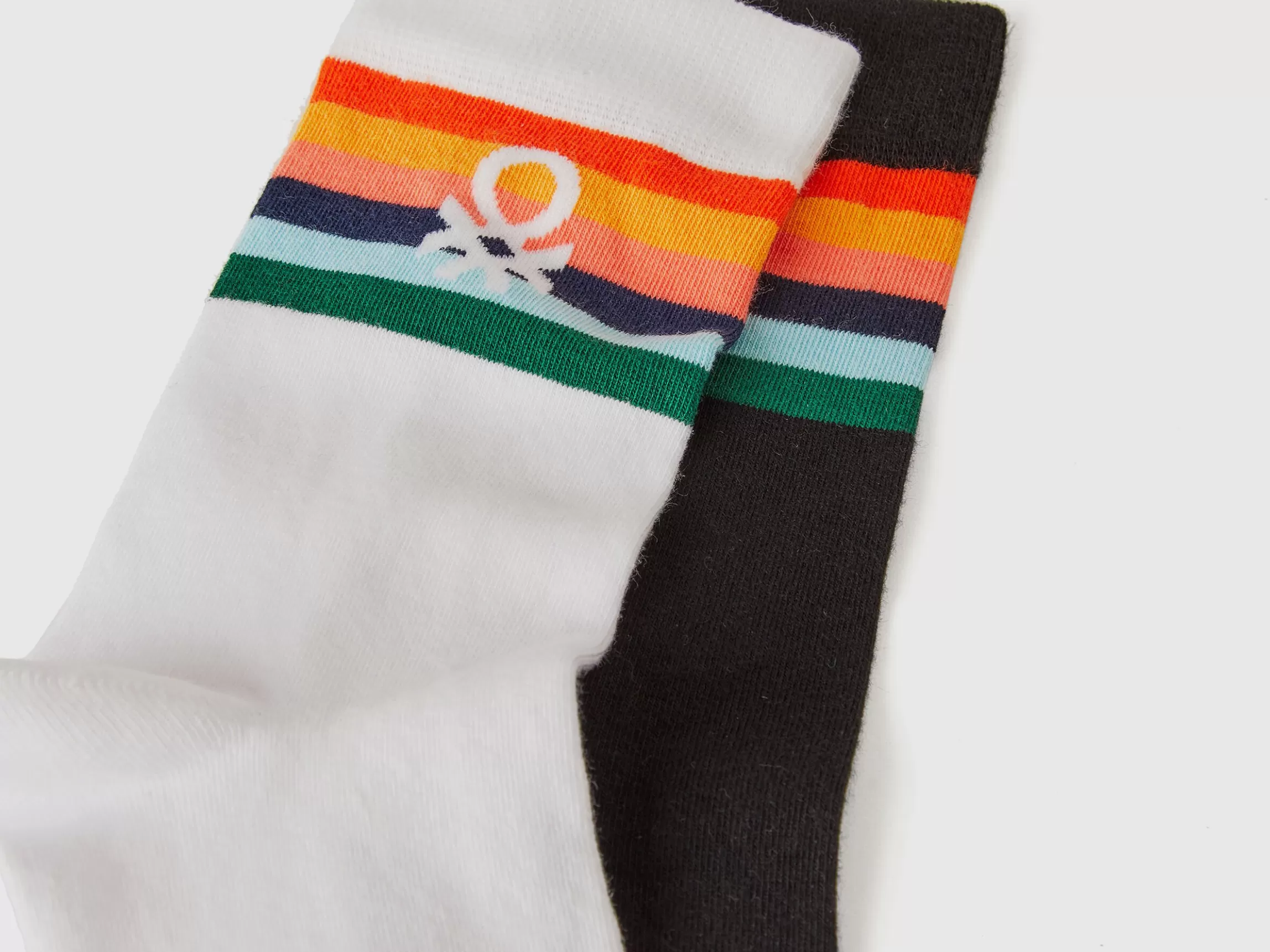 United Colors of Benetton Two pairs of long socks with logos