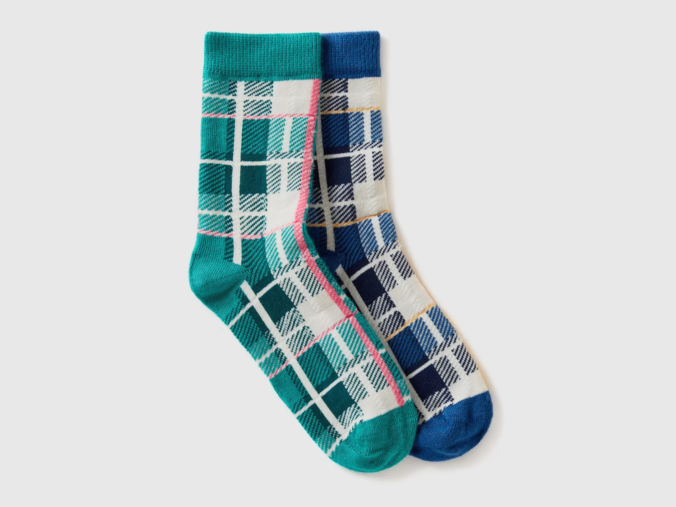 United Colors of Benetton Two pairs of tartan socks