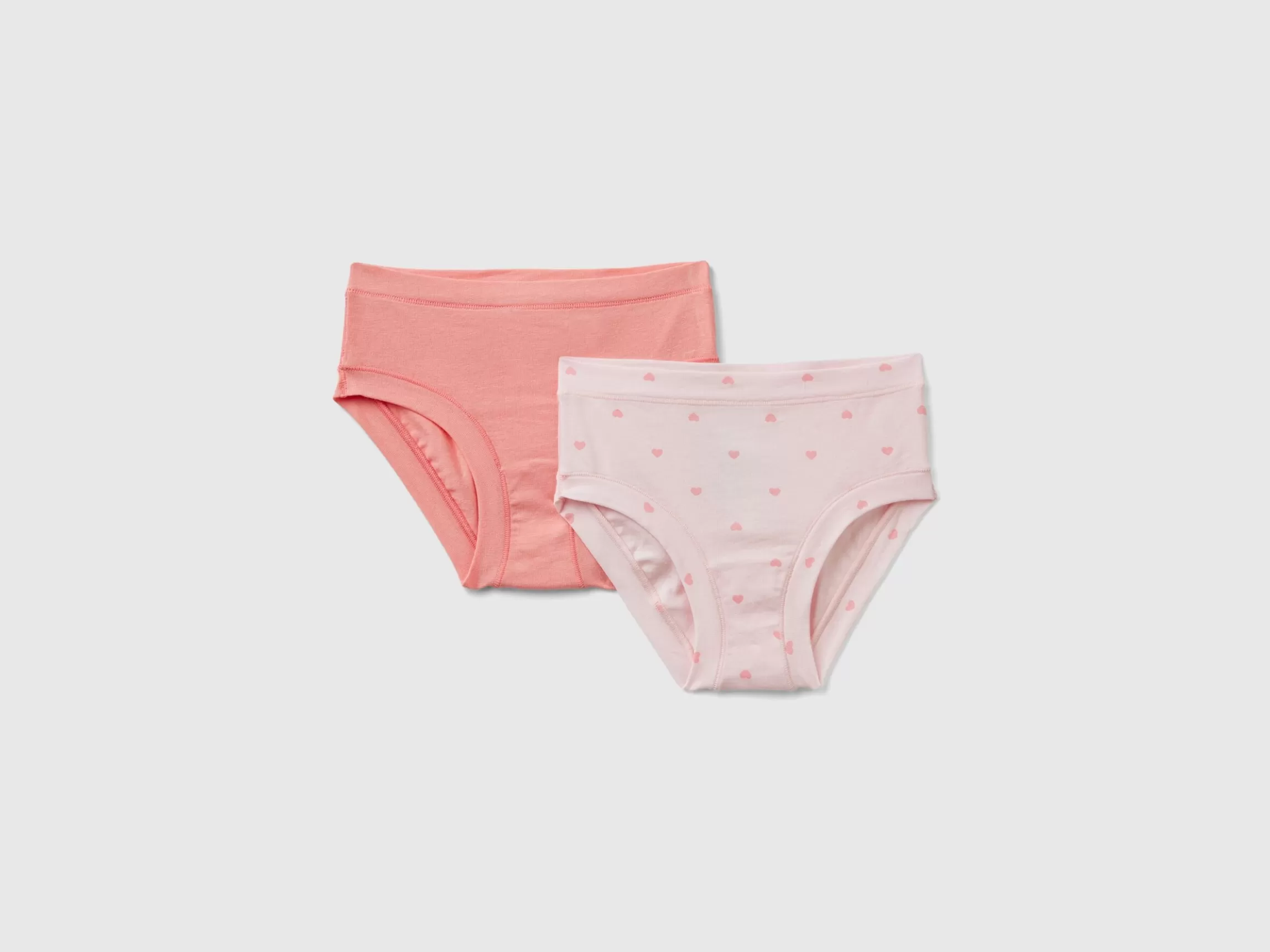 United Colors of Benetton Two pairs of underwear in stretch organic cotton blend
