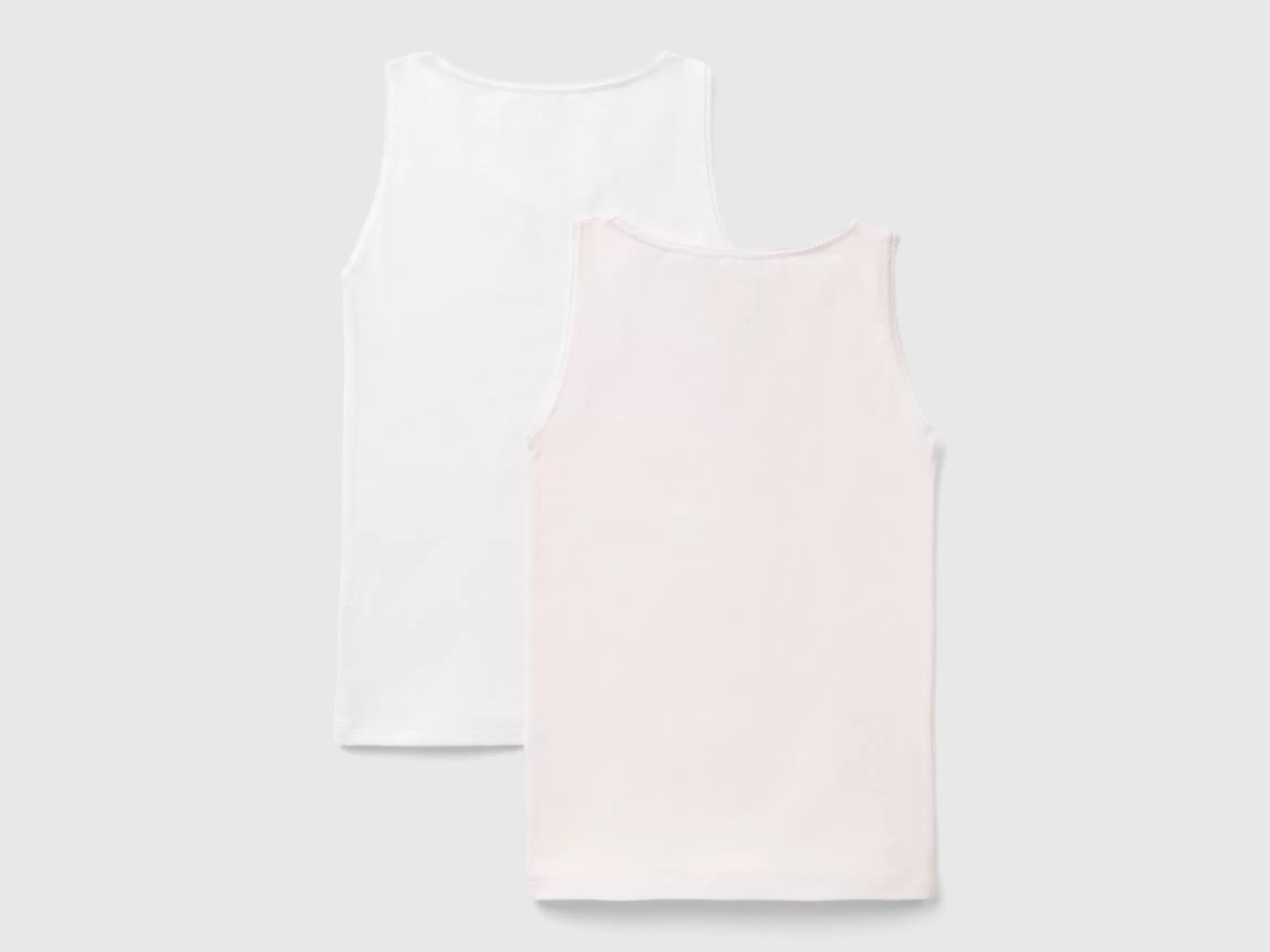 United Colors of Benetton Two tank tops in stretch cotton