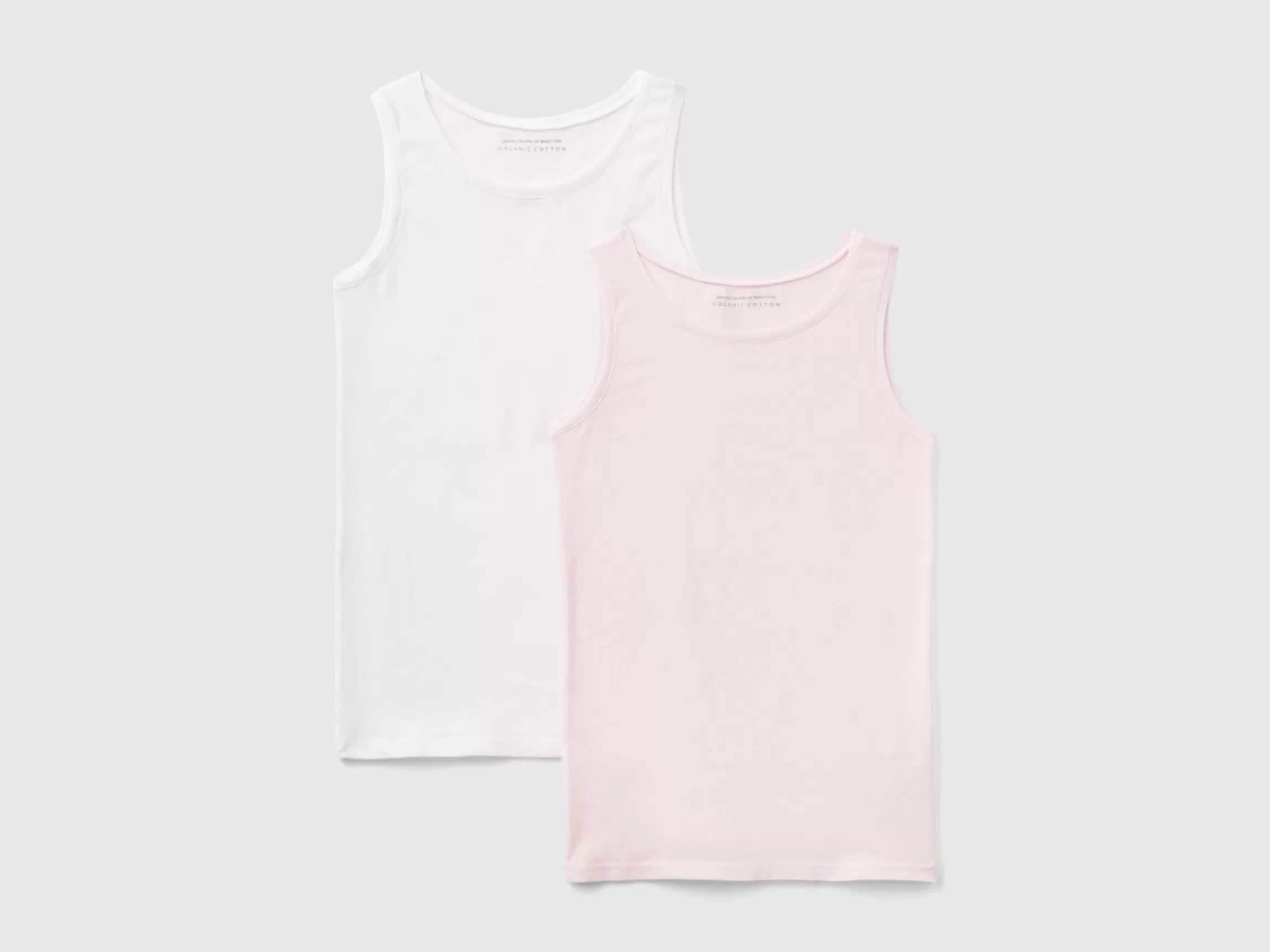 United Colors of Benetton Two tank tops in super stretch organic cotton