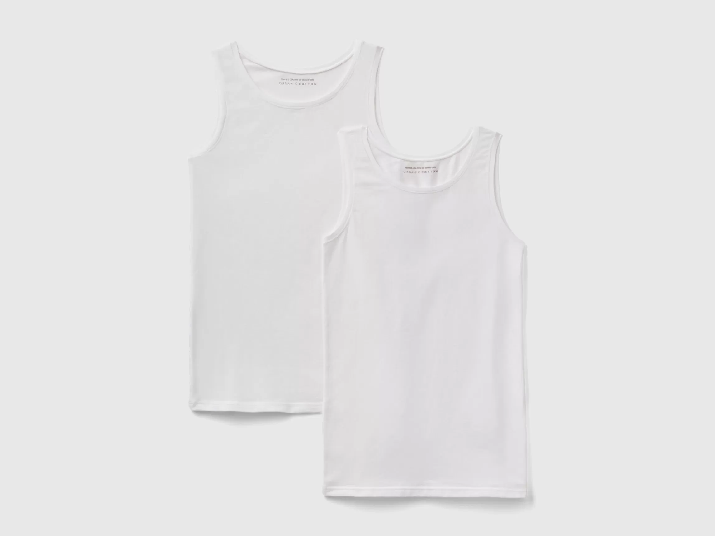 United Colors of Benetton Two tank tops in super stretch organic cotton