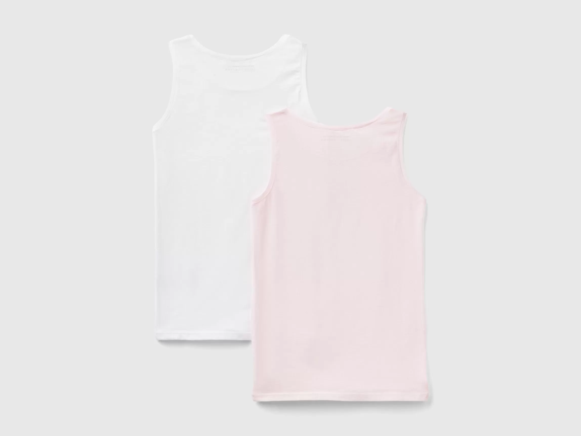 United Colors of Benetton Two tank tops in super stretch organic cotton