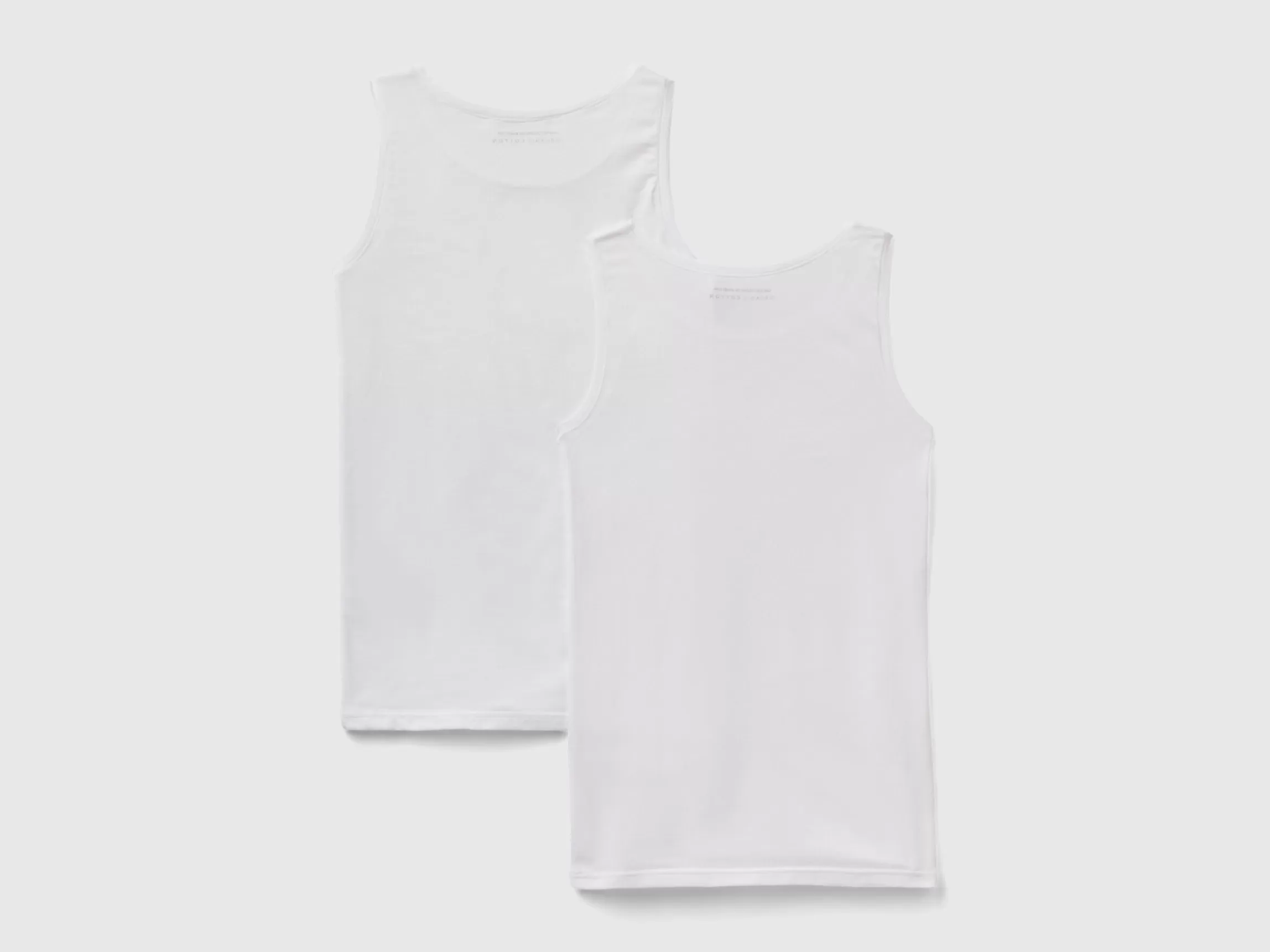 United Colors of Benetton Two tank tops in super stretch organic cotton