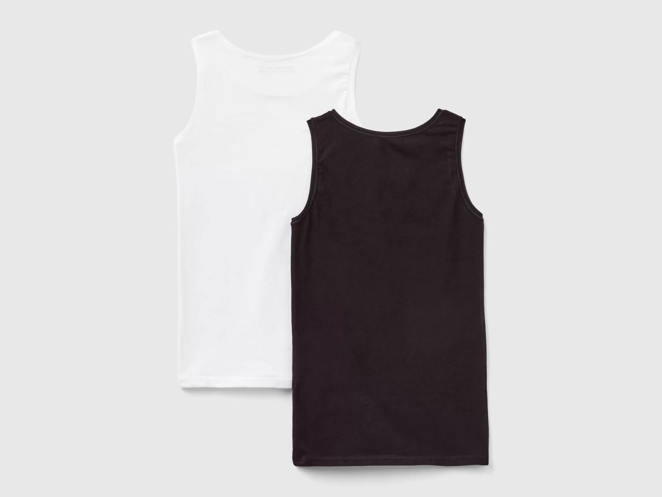 United Colors of Benetton Two tank tops in super stretch organic cotton