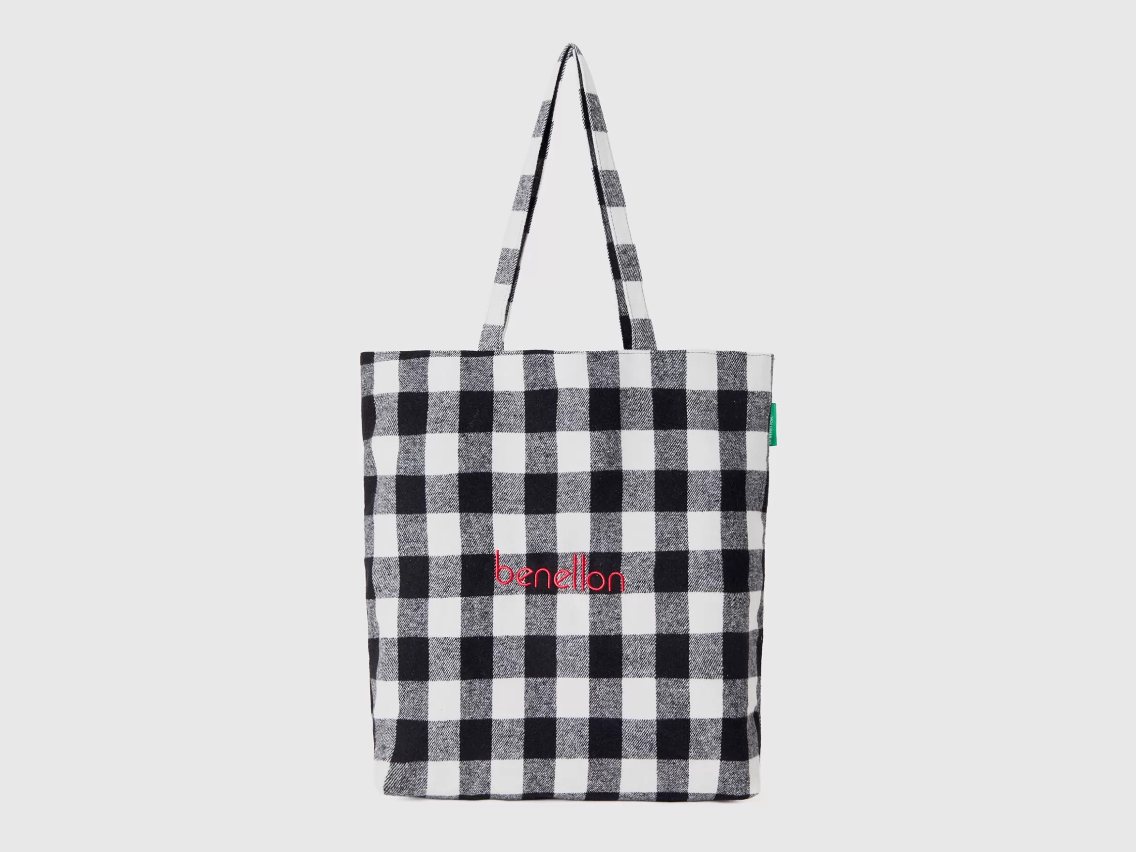 United Colors of Benetton Two-tone check tote bag