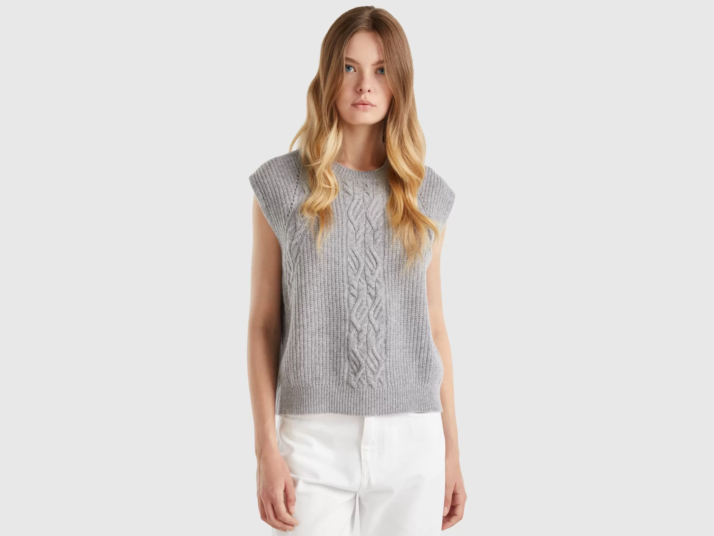 United Colors of Benetton Vest with cable knit