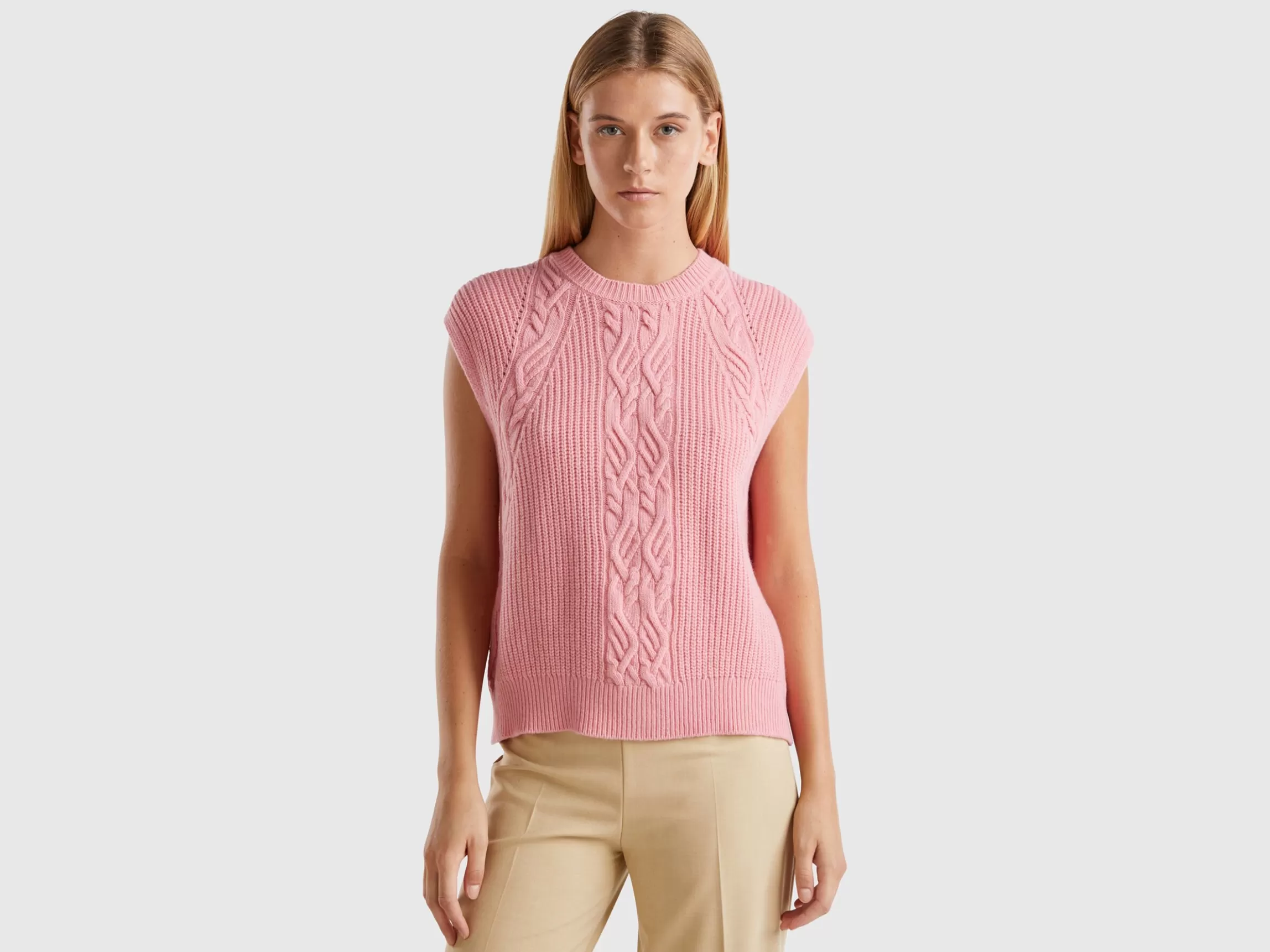 United Colors of Benetton Vest with cable knit