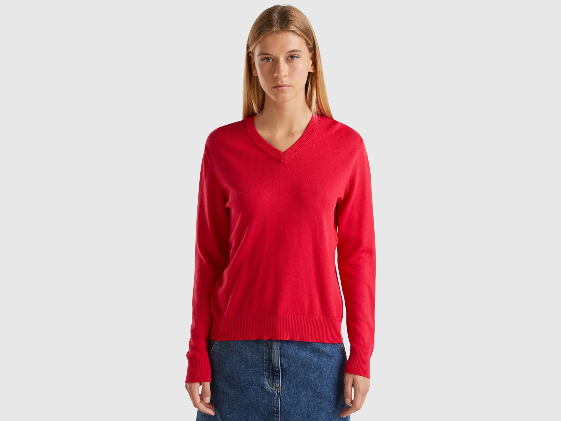 United Colors of Benetton V-neck sweater in Modal® blend