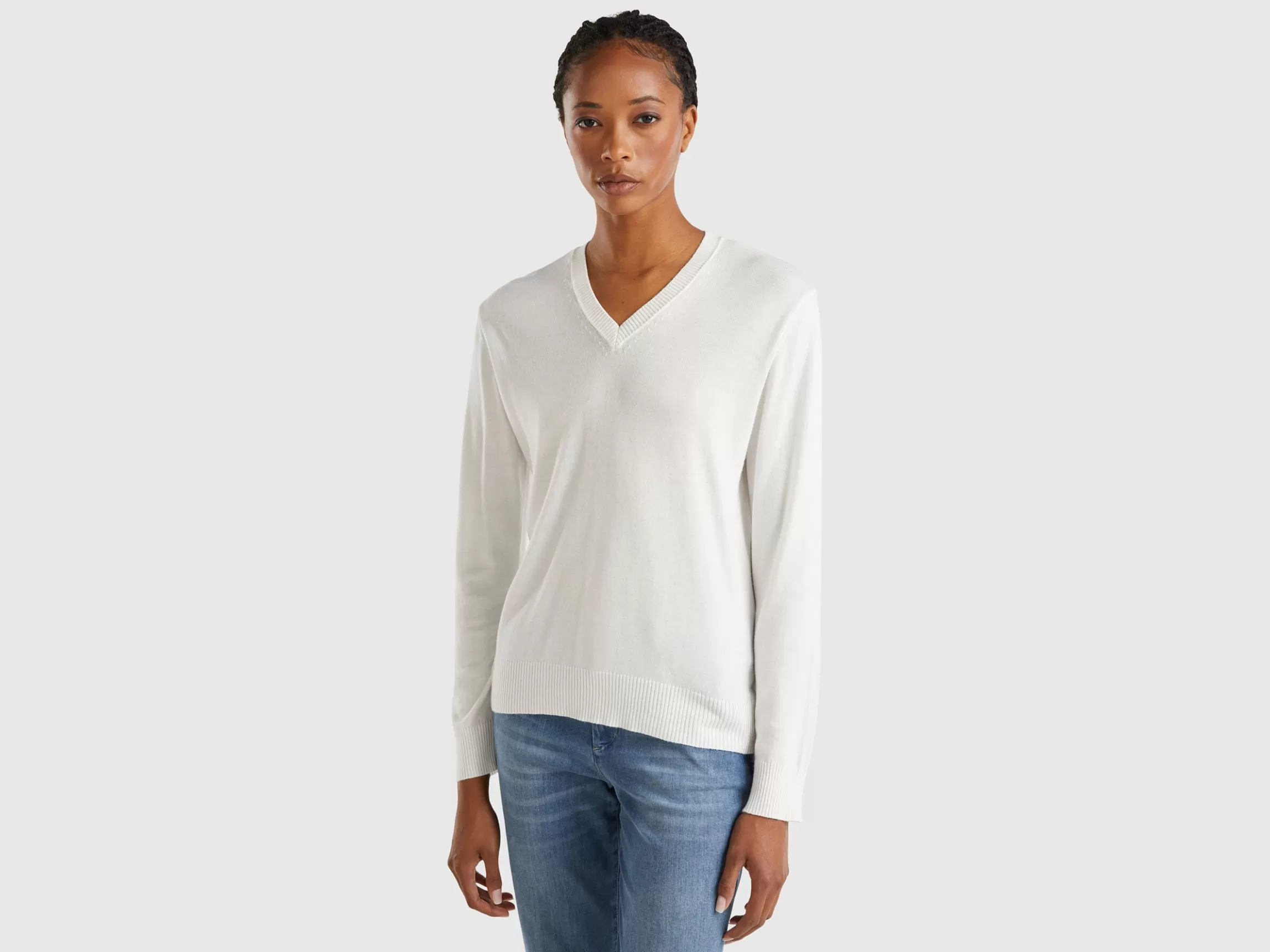 United Colors of Benetton V-neck sweater in Modal® blend