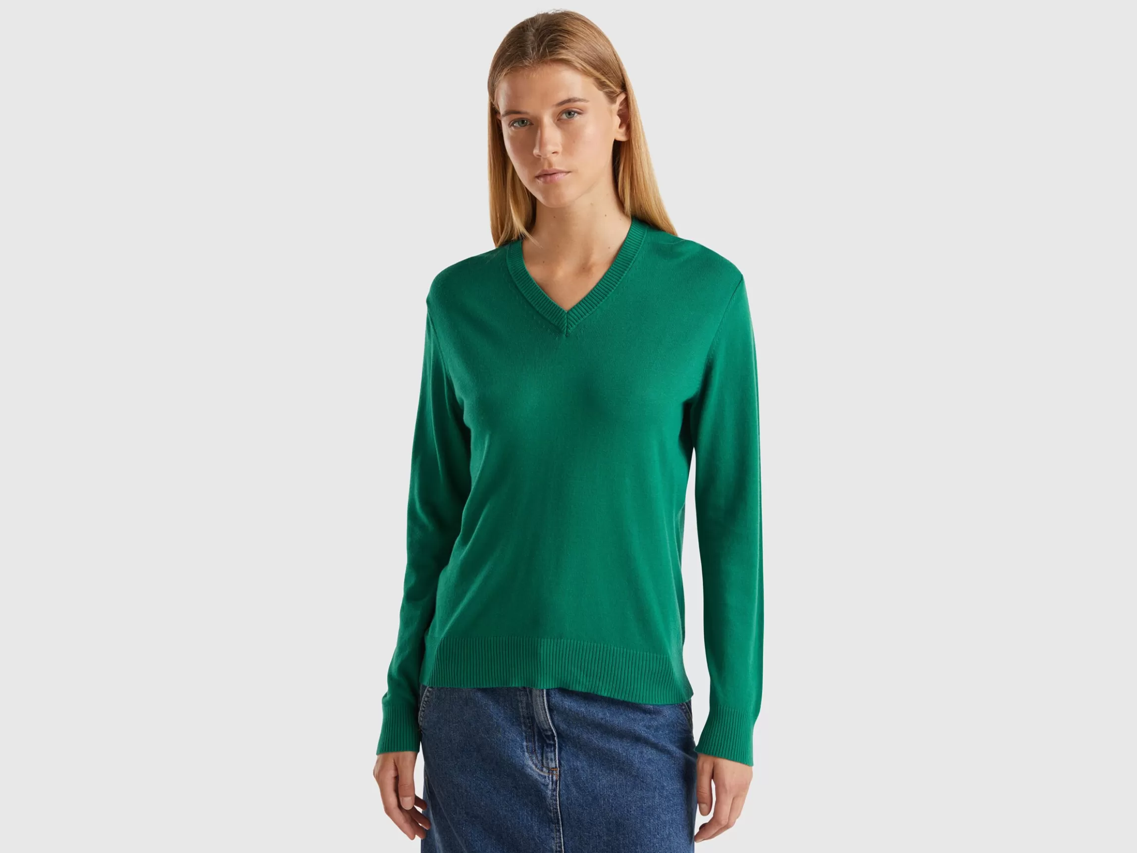 United Colors of Benetton V-neck sweater in Modal® blend