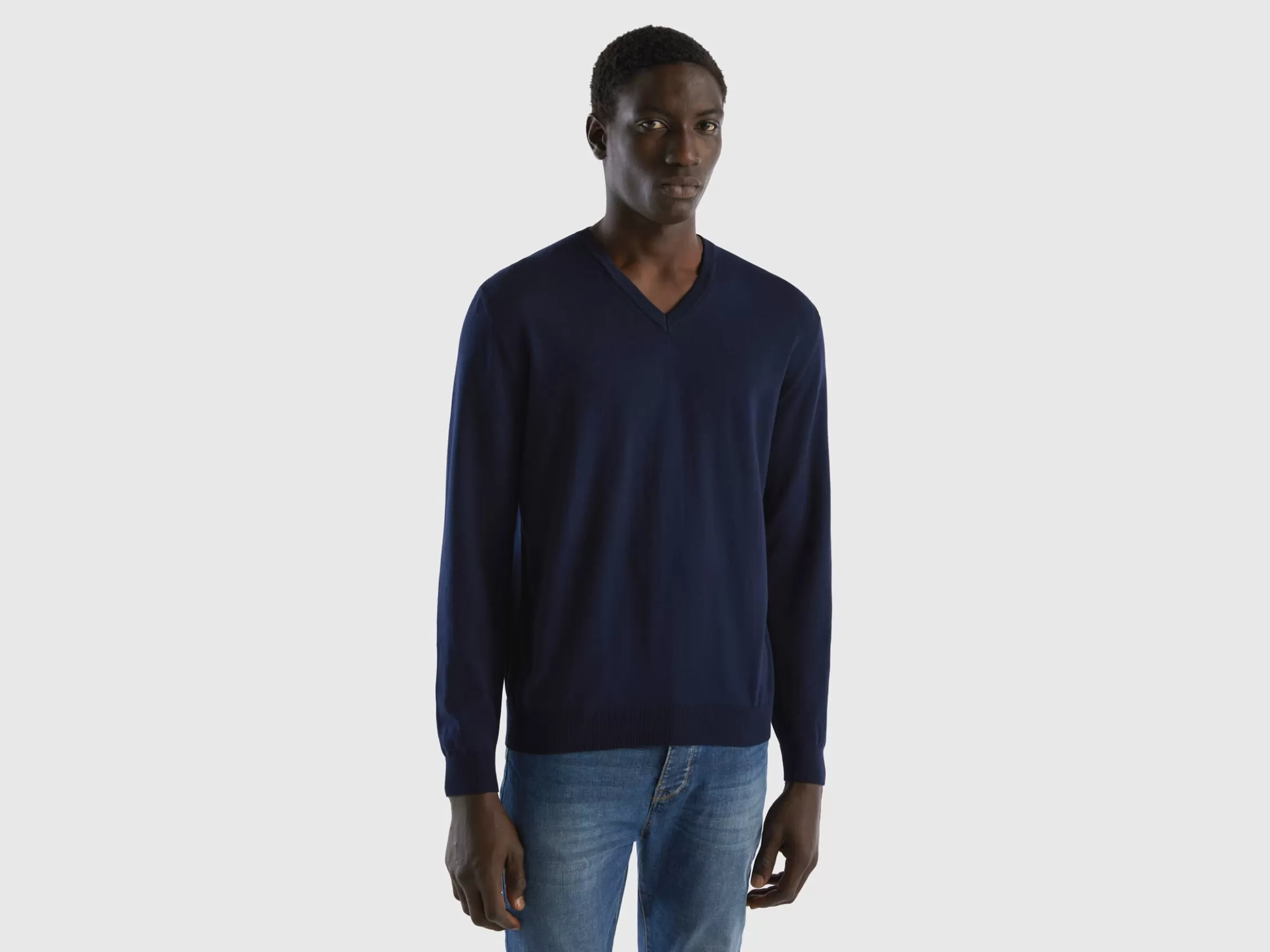 United Colors of Benetton V-neck sweater in pure cotton