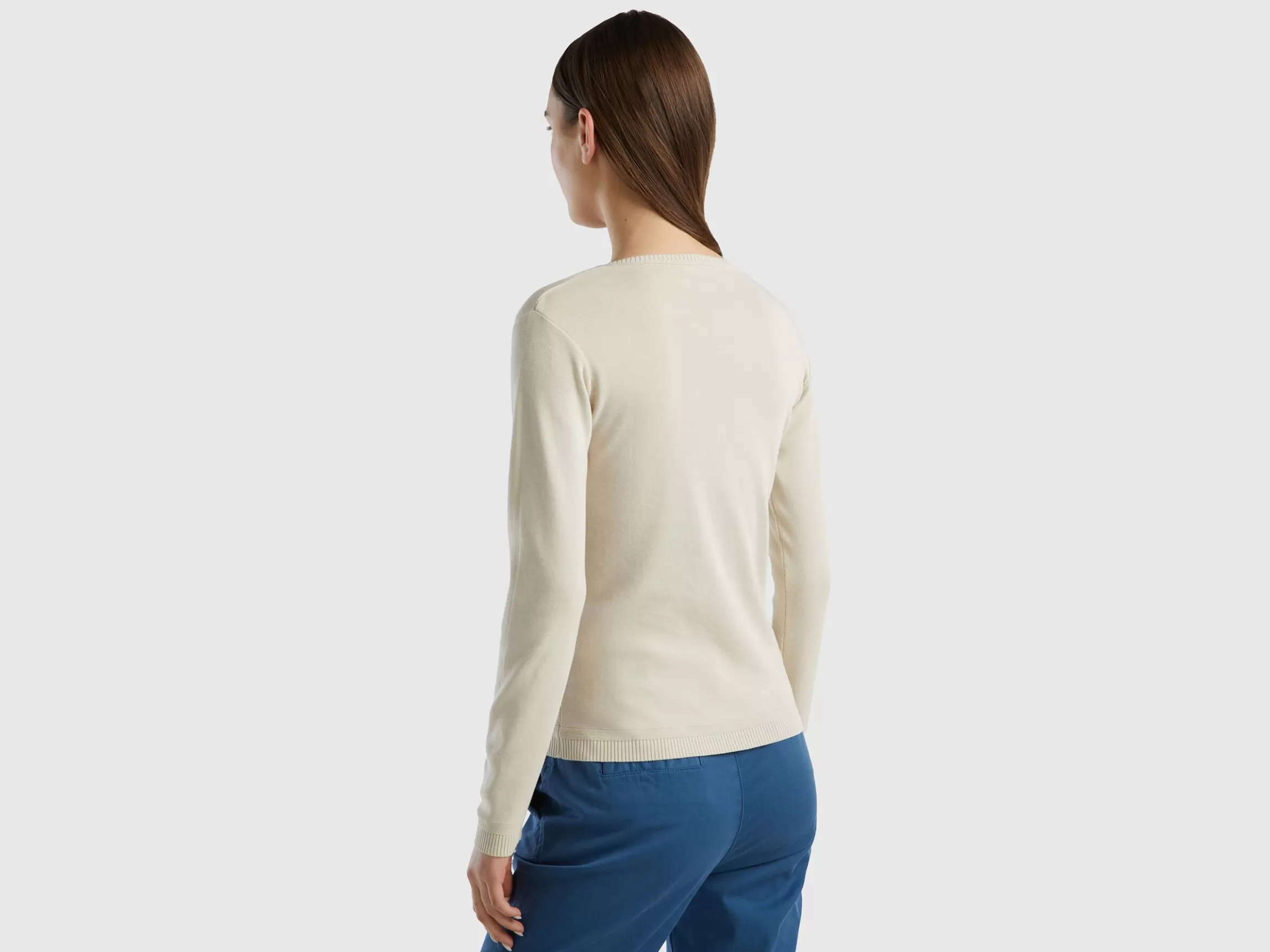 United Colors of Benetton V-neck sweater in pure cotton