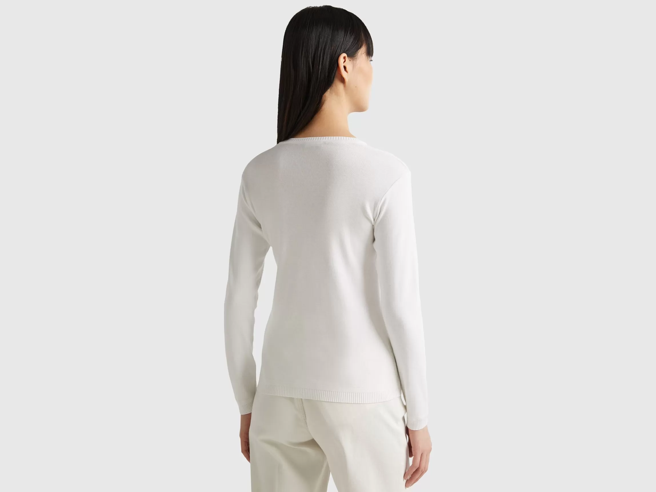 United Colors of Benetton V-neck sweater in pure cotton