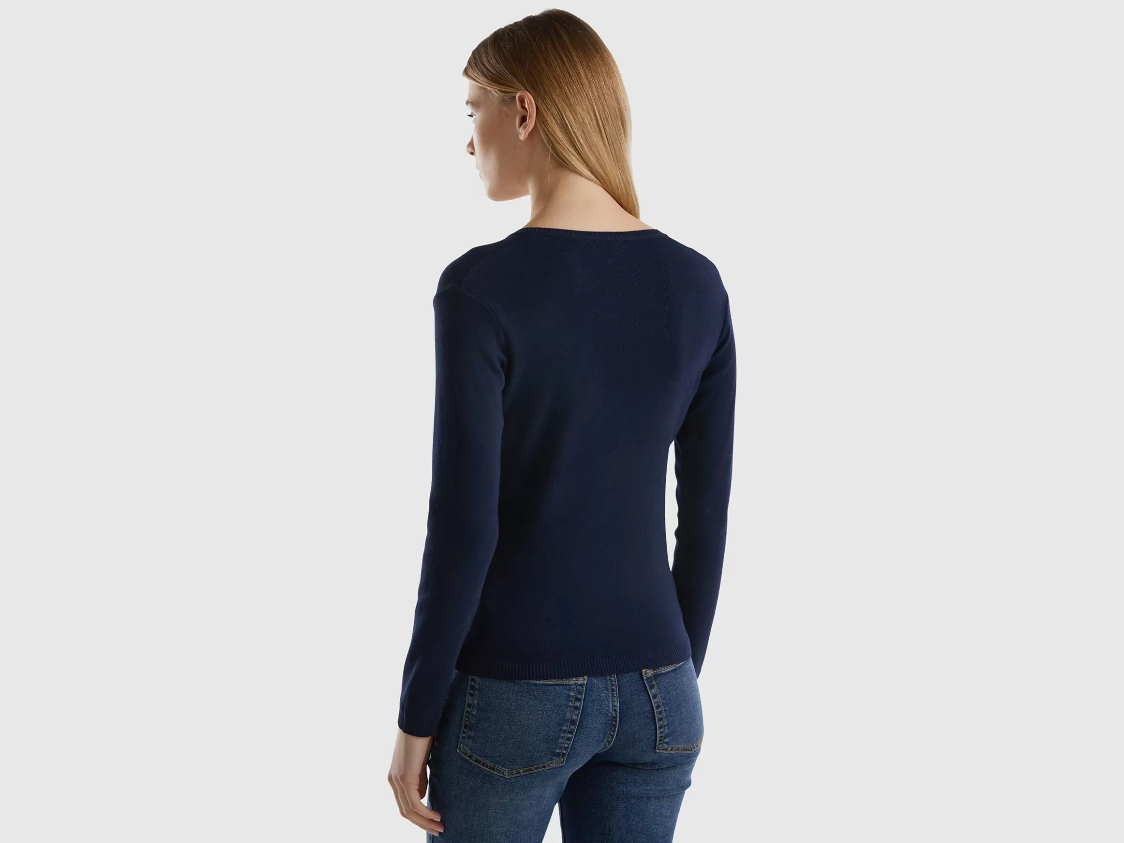 United Colors of Benetton V-neck sweater in pure cotton