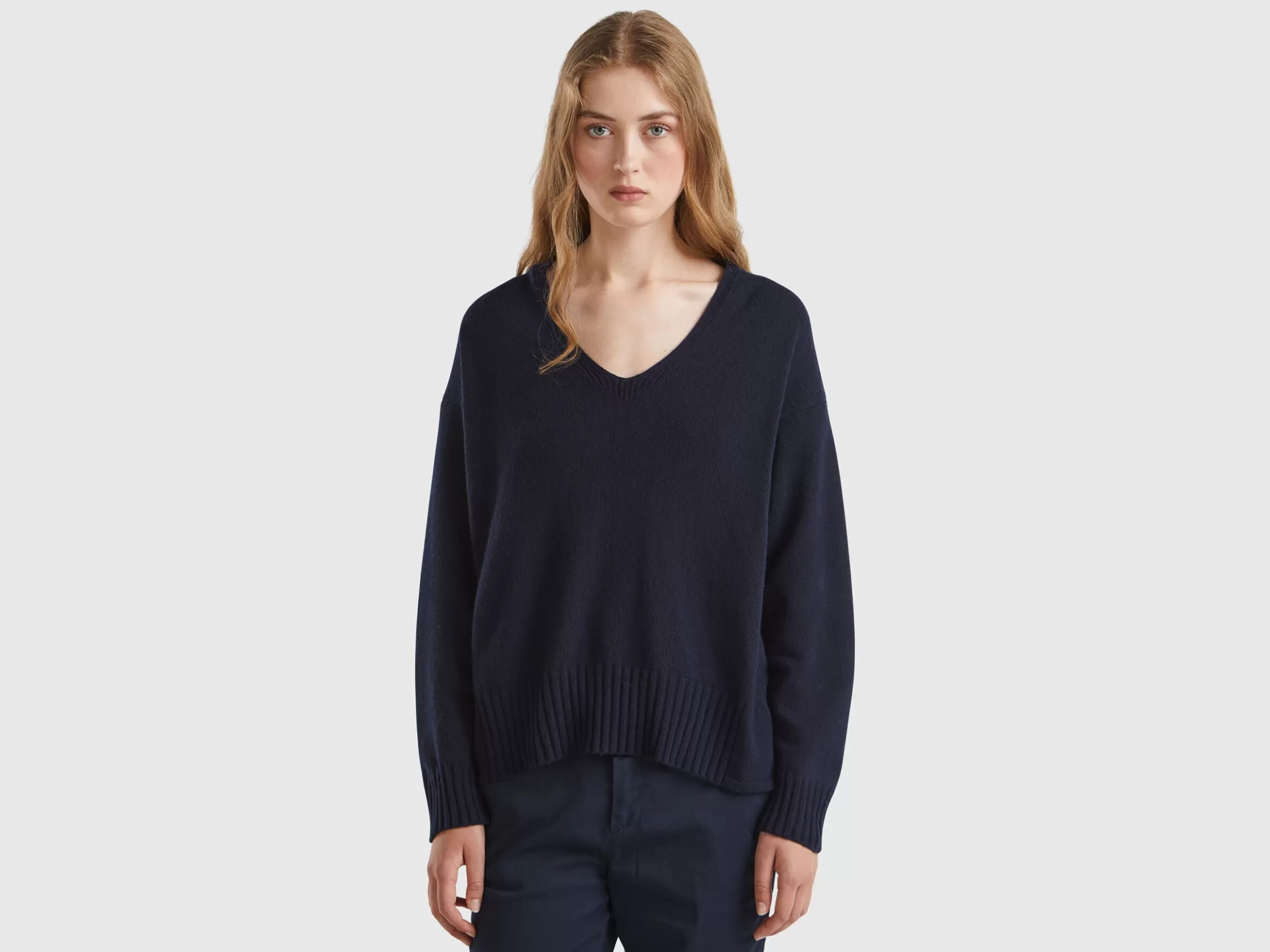 United Colors of Benetton V-neck sweater in wool blend
