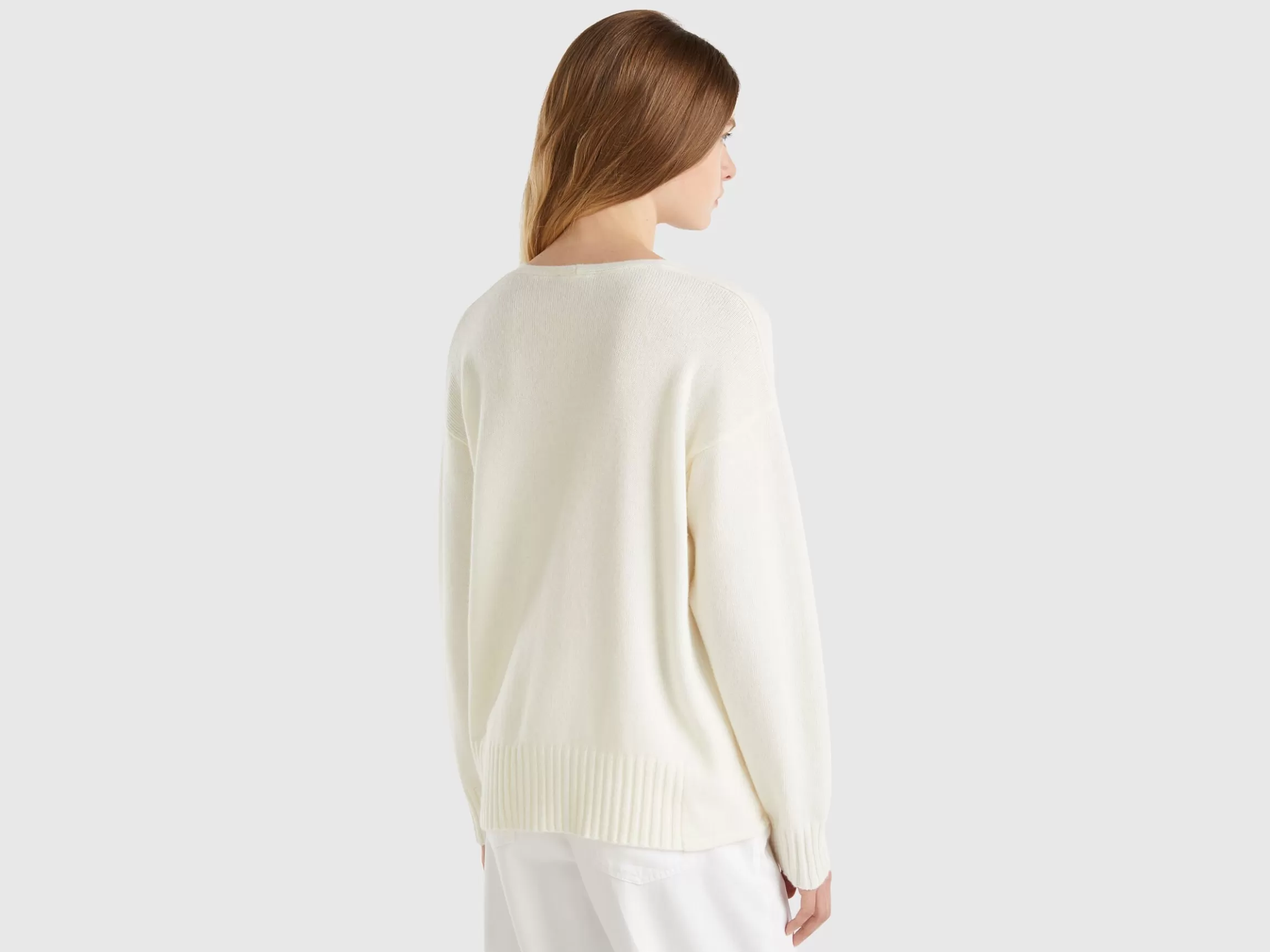 United Colors of Benetton V-neck sweater in wool blend