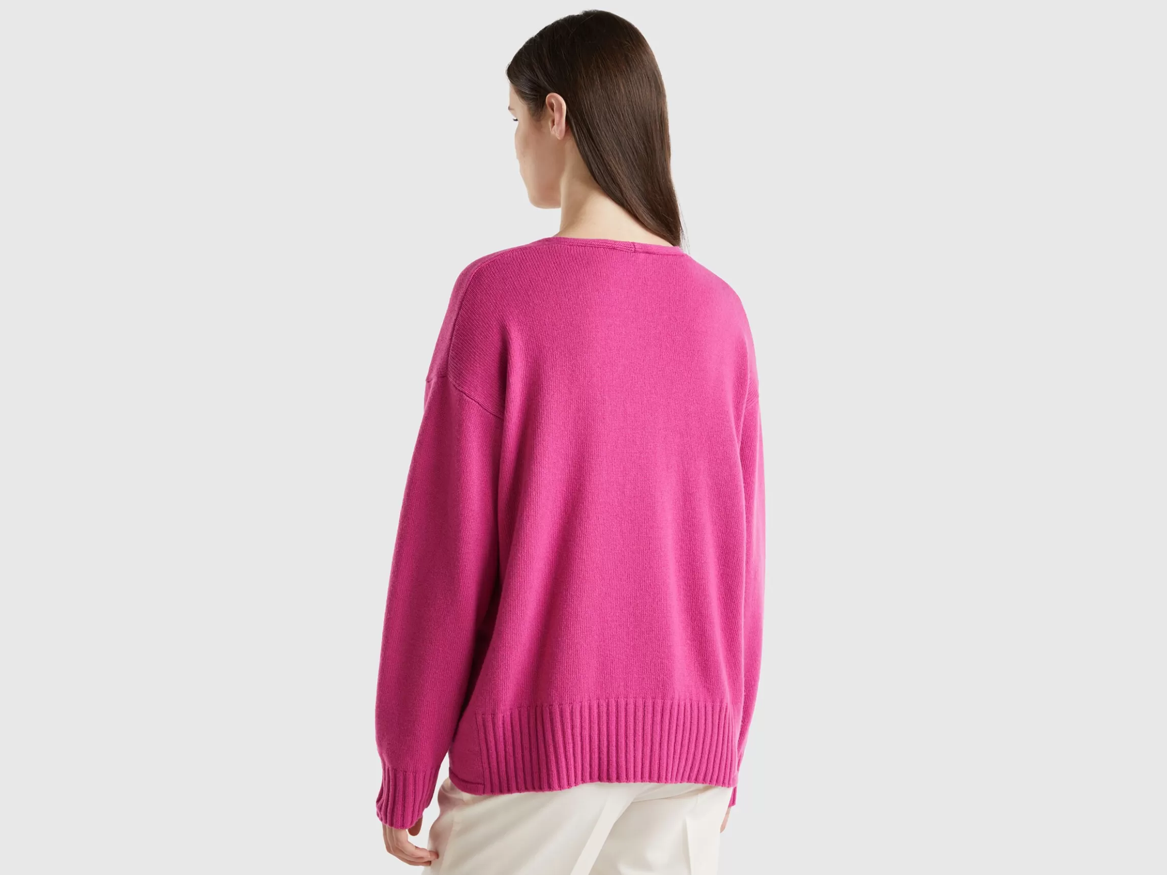 United Colors of Benetton V-neck sweater in wool blend
