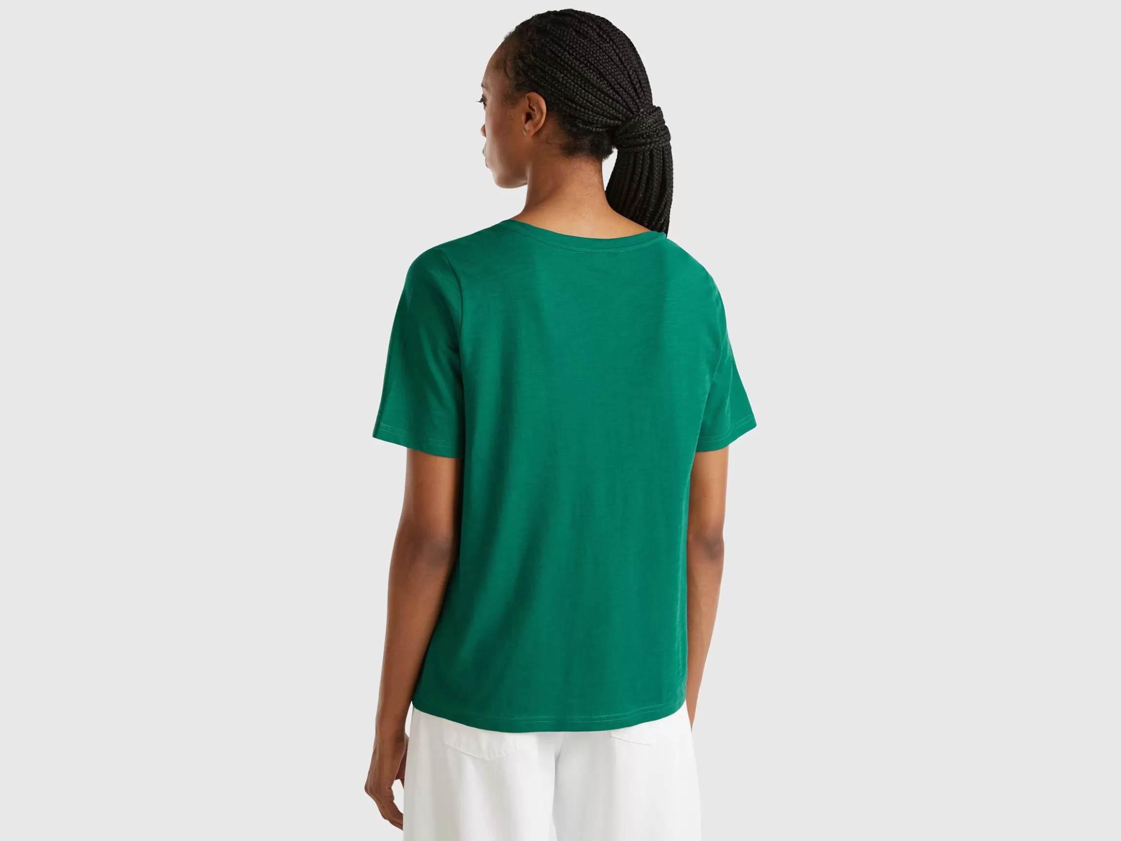 United Colors of Benetton V-neck t-shirt in slub cotton