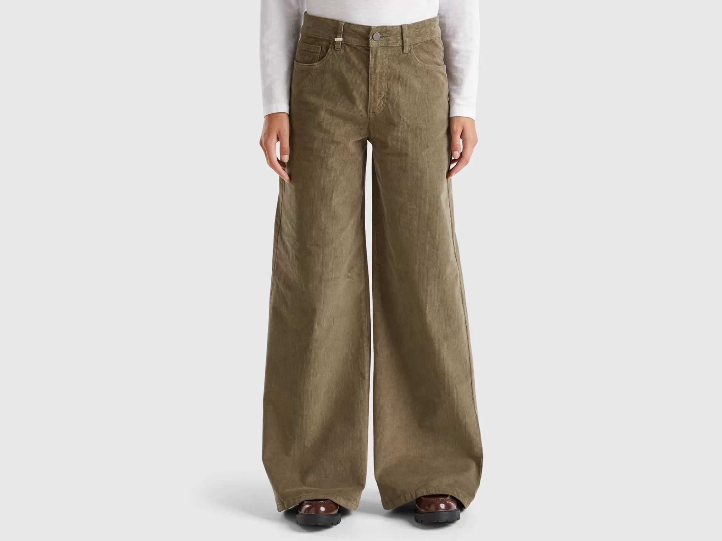 United Colors of Benetton Wide fit velvet trousers