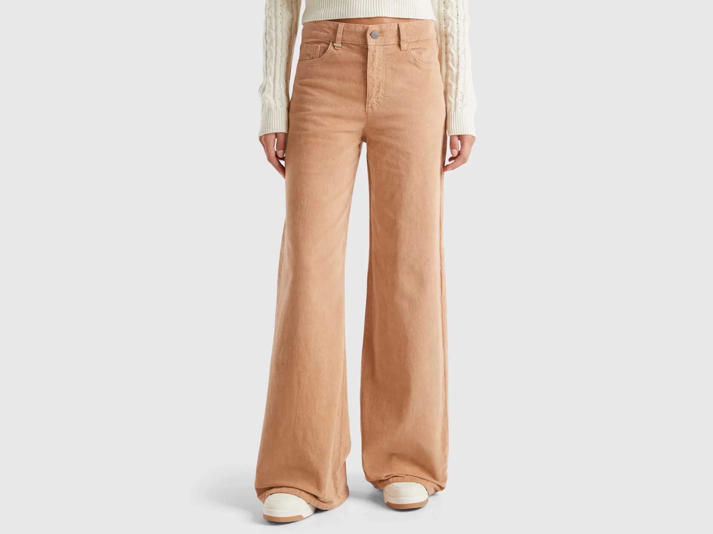 United Colors of Benetton Wide fit velvet trousers