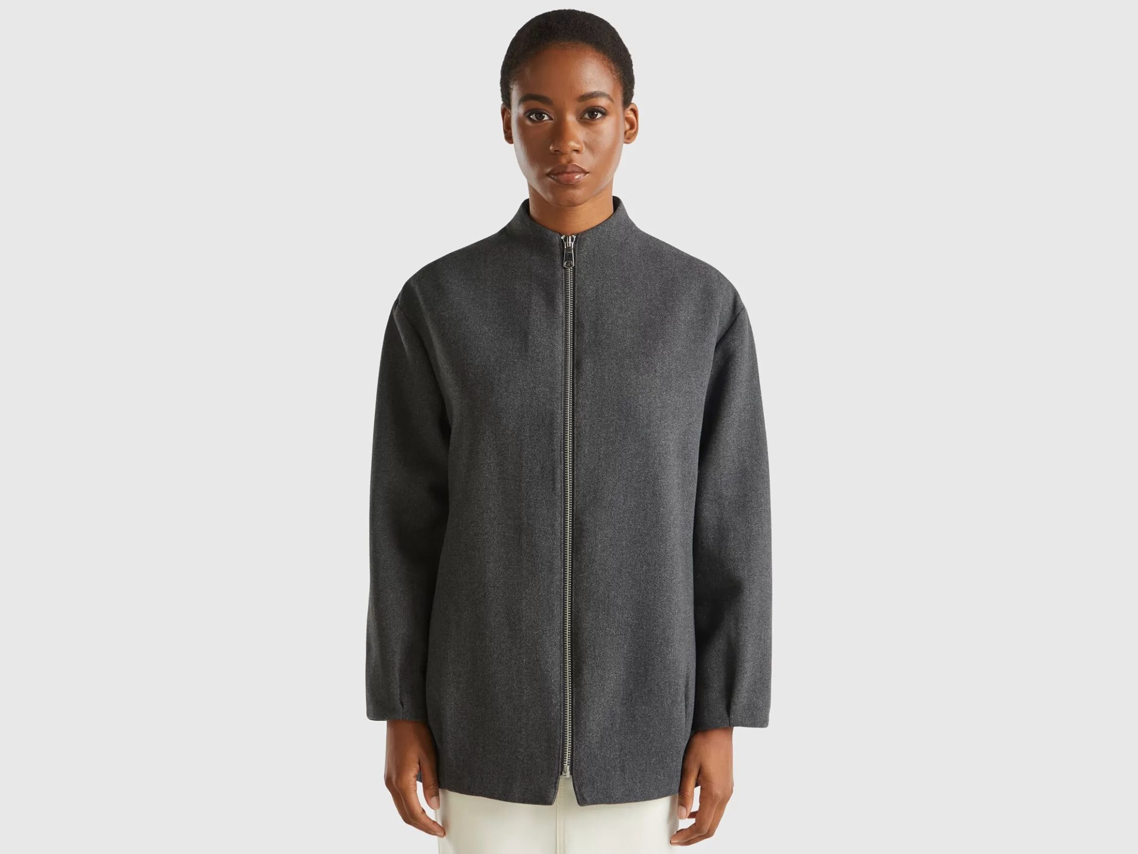 United Colors of Benetton Wool blend bomber coat