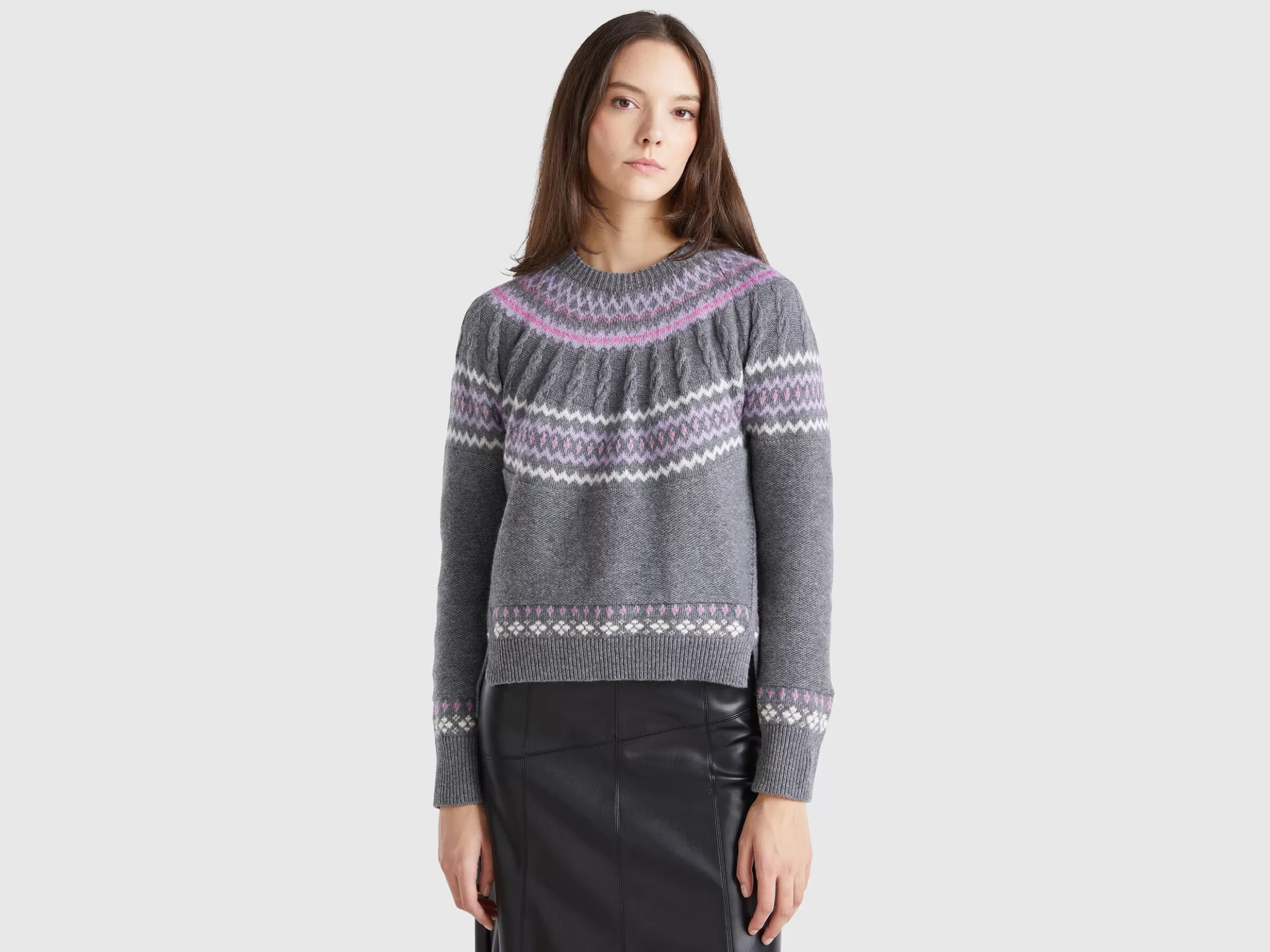 United Colors of Benetton Wool blend jacquard sweater